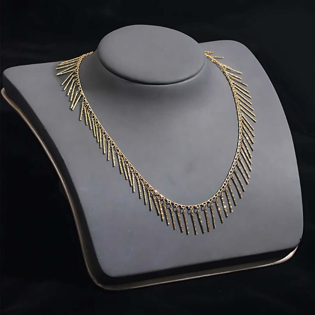 Geometric Tassel Chain Choker Necklace - Trendy Boho Jewelry for Women | X081 | Perfect for Parties, Weddings & Everyday Fashion Accessories