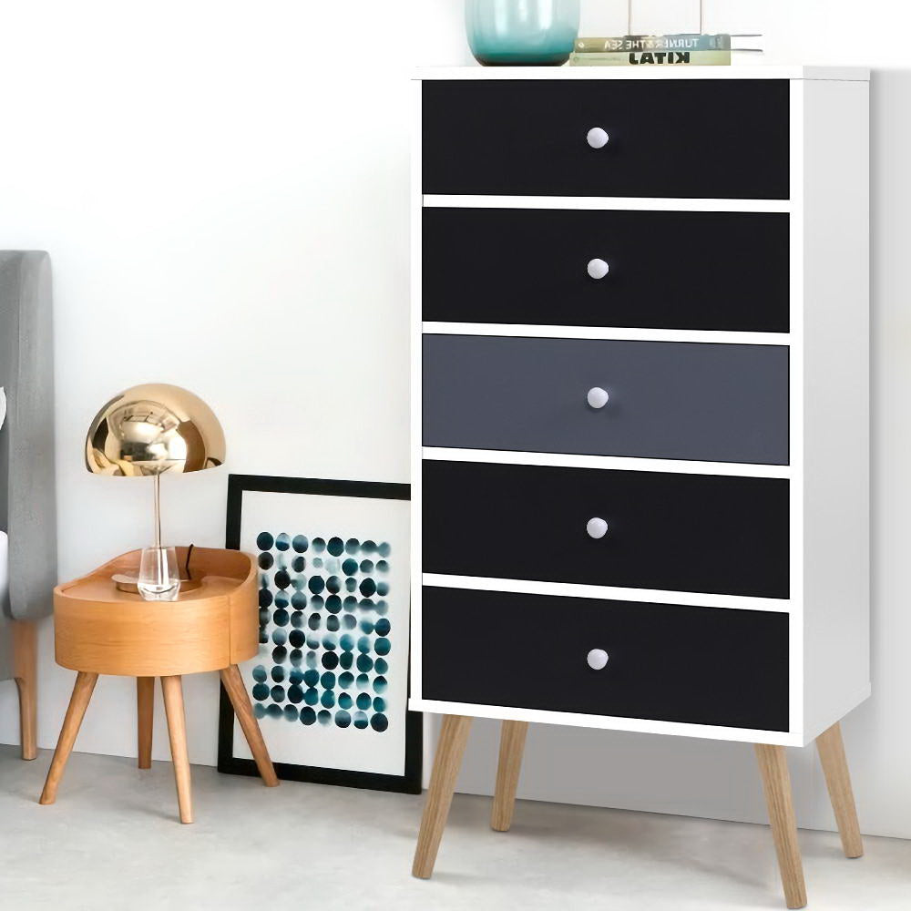5-Drawer Chest Dresser for Bedroom - Tallboy Storage Cabinet with Ample Space - Perfect for Organizing Clothes, Linens & Accessories in Home or Dorm Room