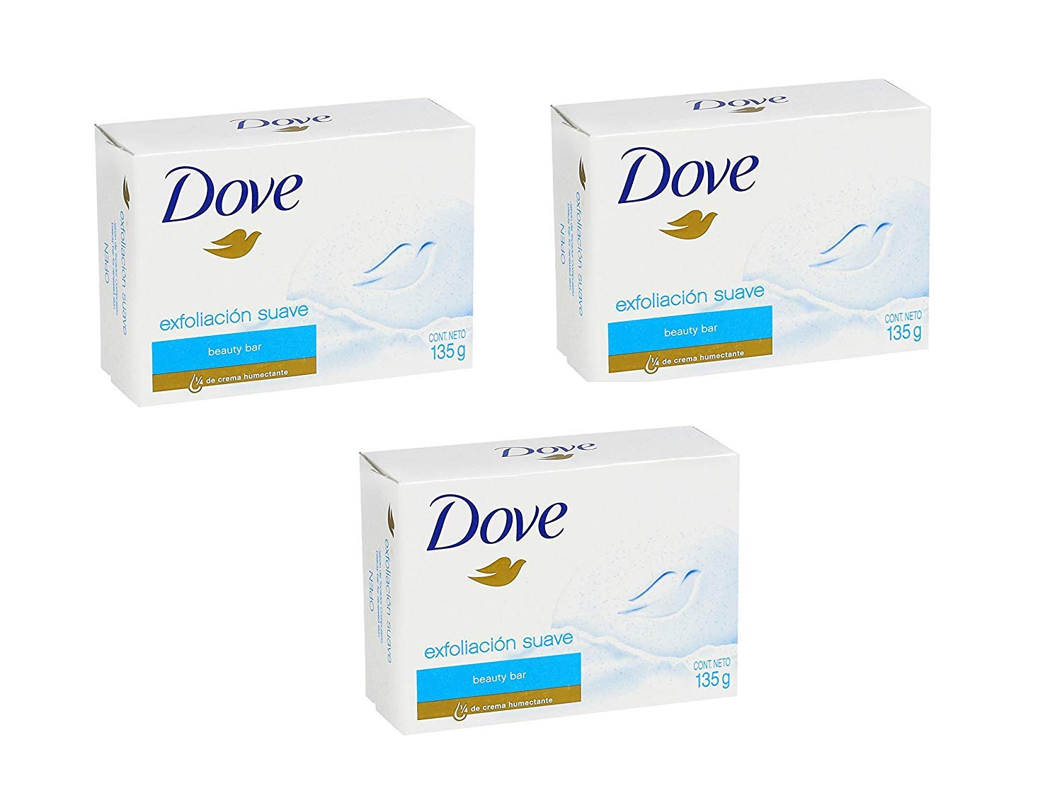 Dove Beauty Cream Bar Pack of 3 - Gentle Exfoliating Soap for Soft, Smooth Skin | Perfect for Daily Face & Body Wash, Shower & Bath Routine
