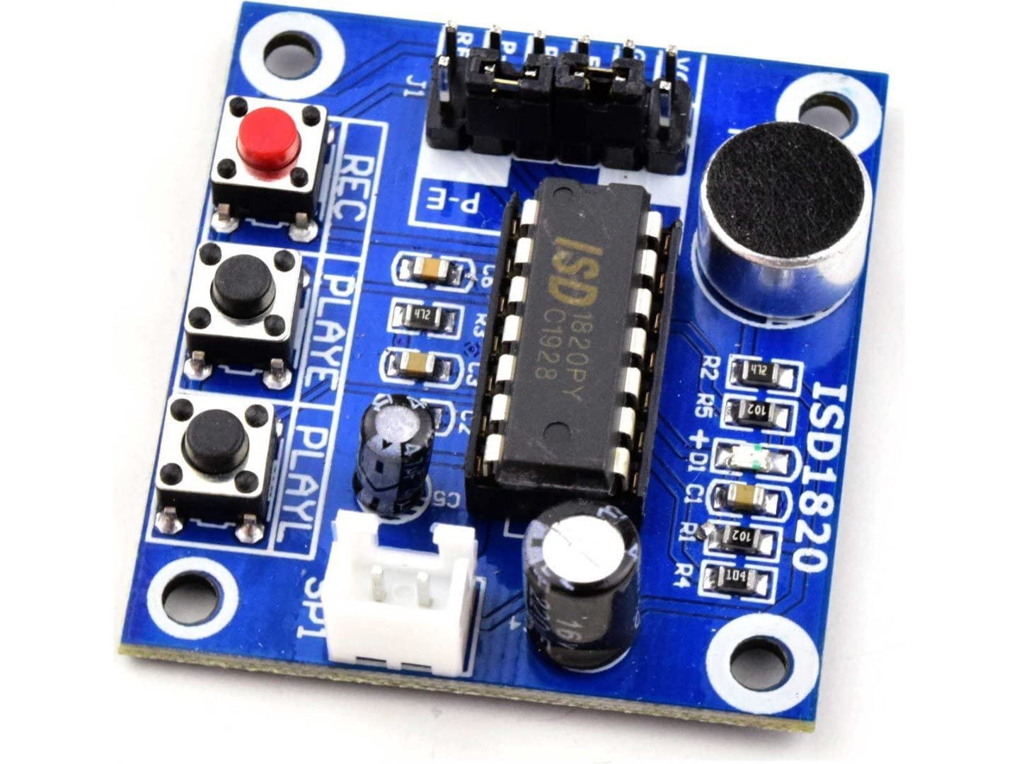 CANADUINO® ISD1820 Voice Recording Module - 8 to 20 Seconds Recording Time with Built-in Microphone & Speaker - Perfect for DIY Electronics, Voice Messages, and Educational Projects