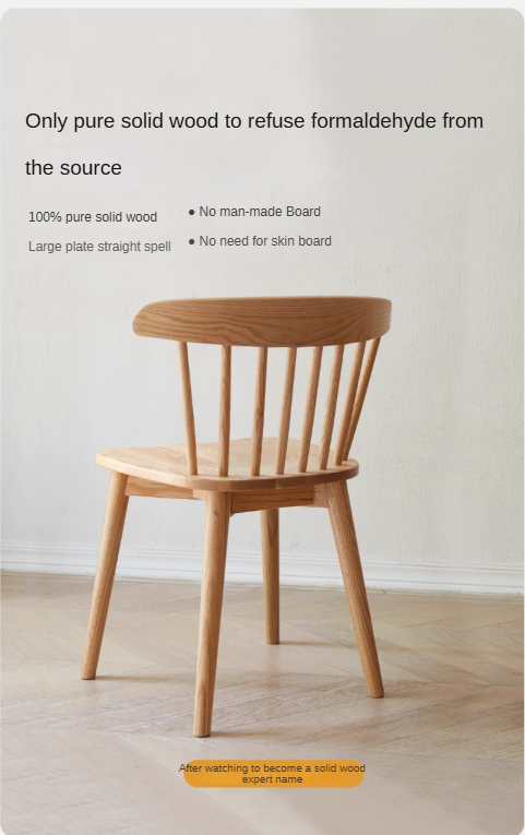 Solid Wood Windsor Chair Set of 4 - Oak, Cherry & Black Walnut - Perfect for Dining Room, Kitchen or Farmhouse Decor