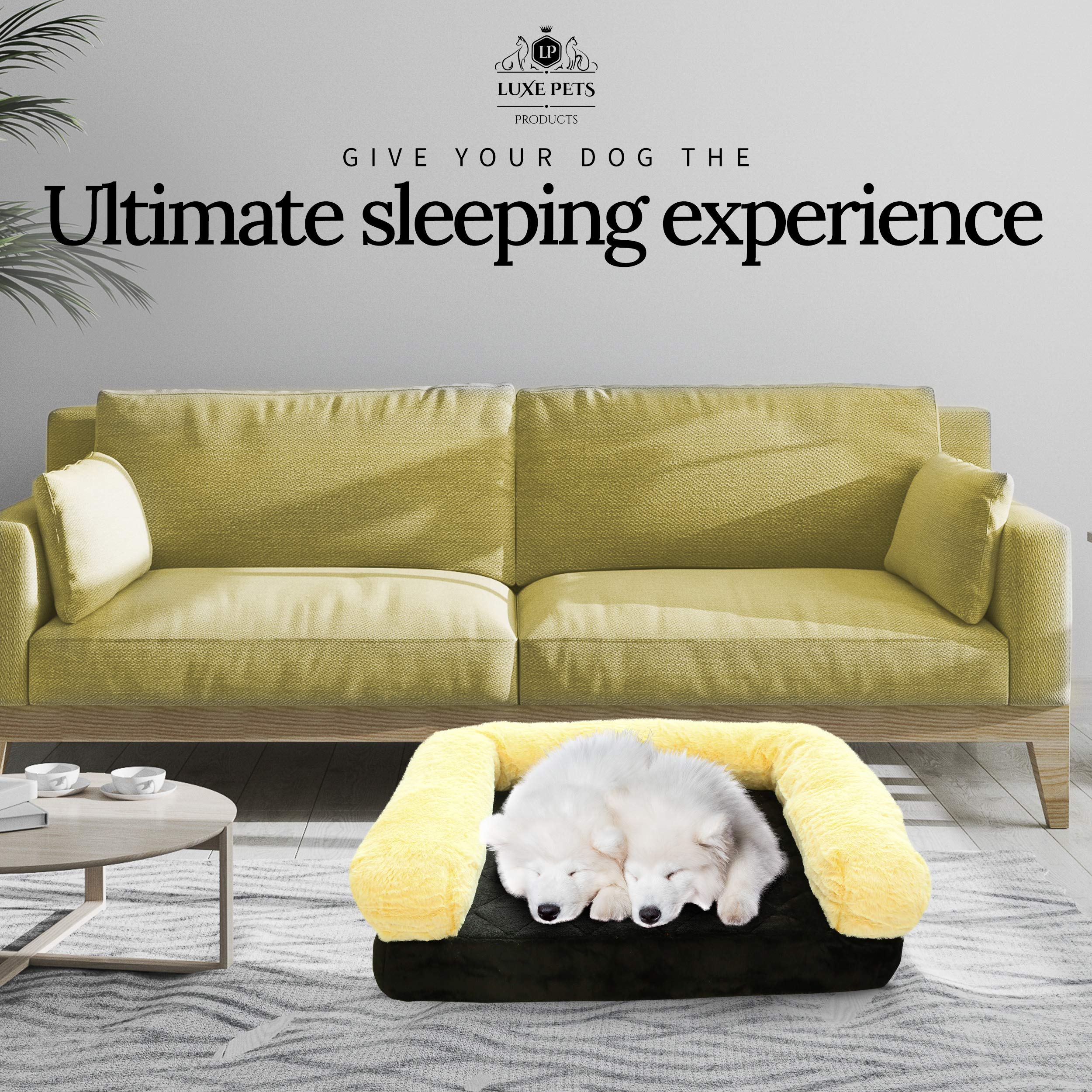 **Orthopedic Memory Foam Dog Bed - Waterproof & Machine Washable Cover - Durable & Plush Pet Sofa Bed for Large & Small Dogs - Perfect for Home, Crate & Travel Use**