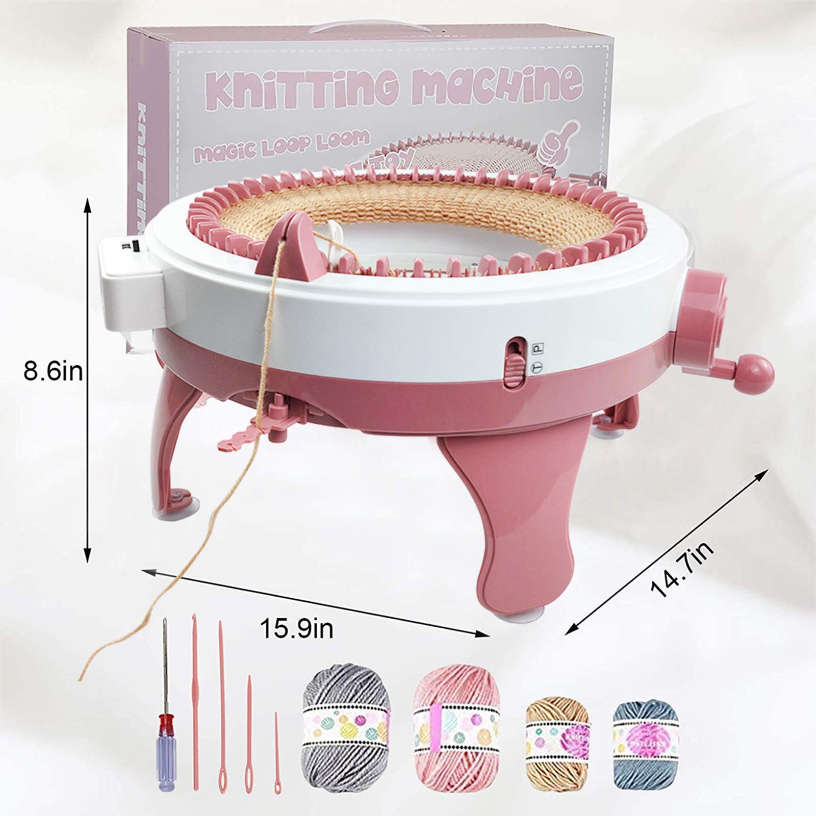 48-Pin Large Hand-Knitted Knitting Set - Rotary Double Knitting Machine & Weaving Loom for Adults and Kids - Perfect for DIY Crafts, Home Decor, and Handmade Gifts