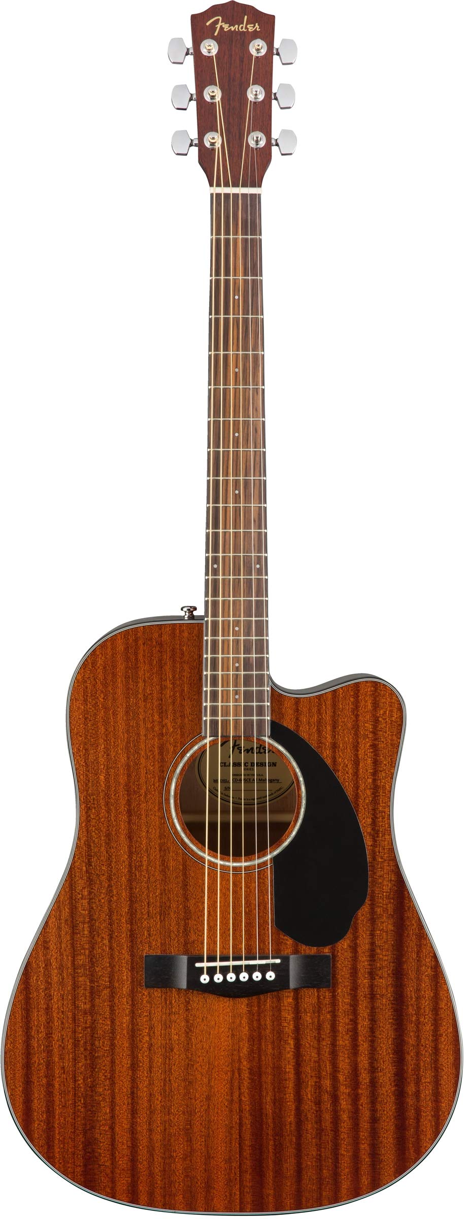 Fender CD-60SCE All Mahogany Solid Top Acoustic-Electric Guitar Bundle with Gig Bag, Tuner, Strap & Accessories - Perfect for Beginners, Live Performances & Studio Recording