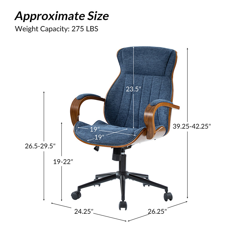 Amparo Executive Ergonomic Office Chair - High Back Mesh Computer Chair with Lumbar Support - Adjustable Swivel Task Chair for Home & Office Workspace - Perfect for Long Hours Sitting & Back Pain Relief