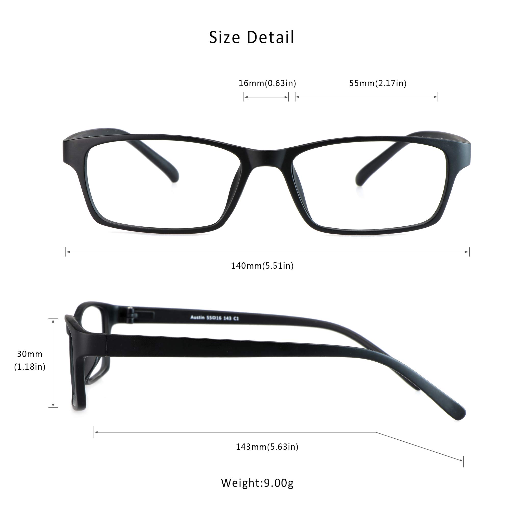 Blue Light Blocking Glasses for Computer & Gaming - Anti Eyestrain for Work & Screen Time
