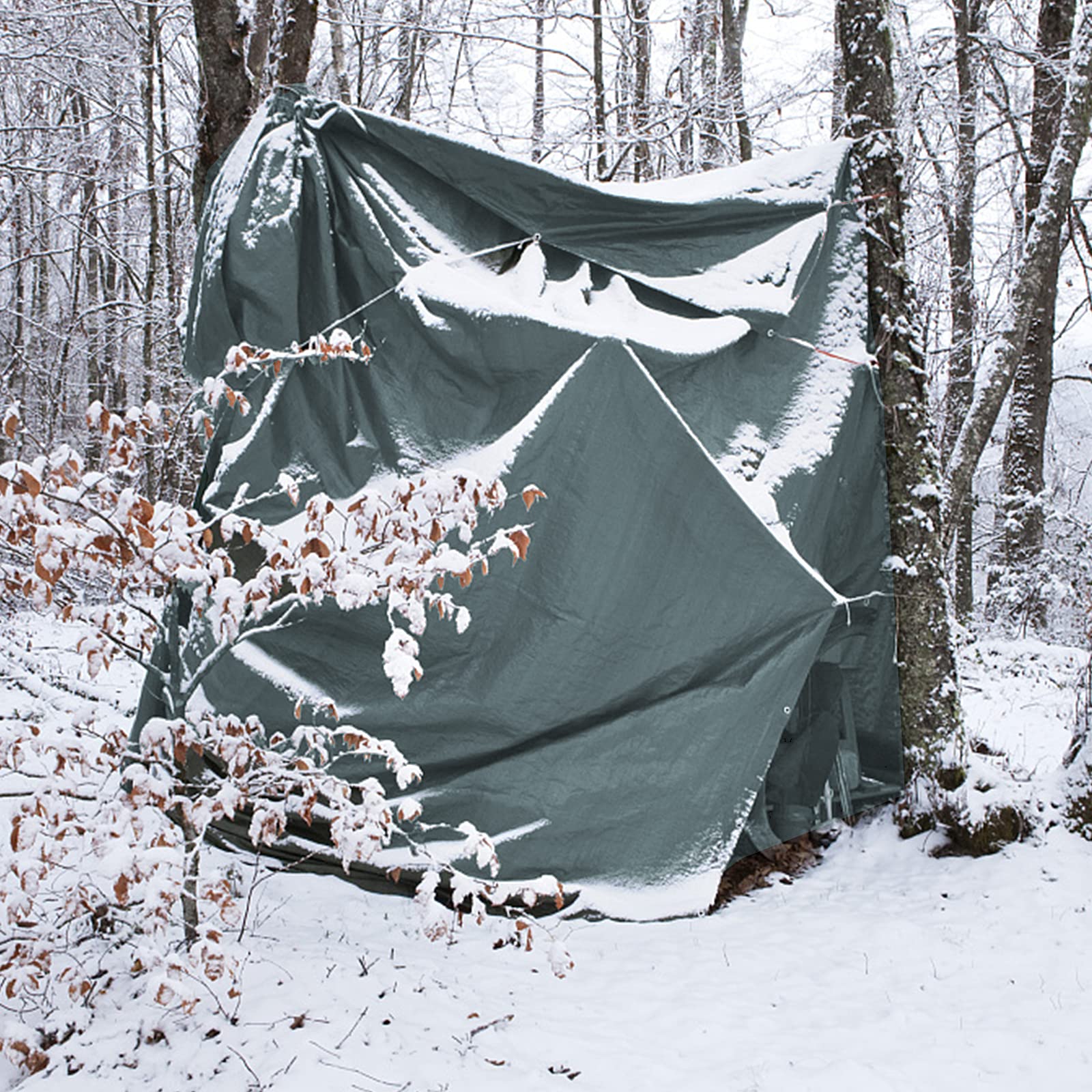 Heavy Duty Waterproof Tarps 50X50ft - Silver Poly Cover for Roof, Camping, Outdoor, Patio - Weatherproof Protection for Construction, RV, Boat & Emergency Use