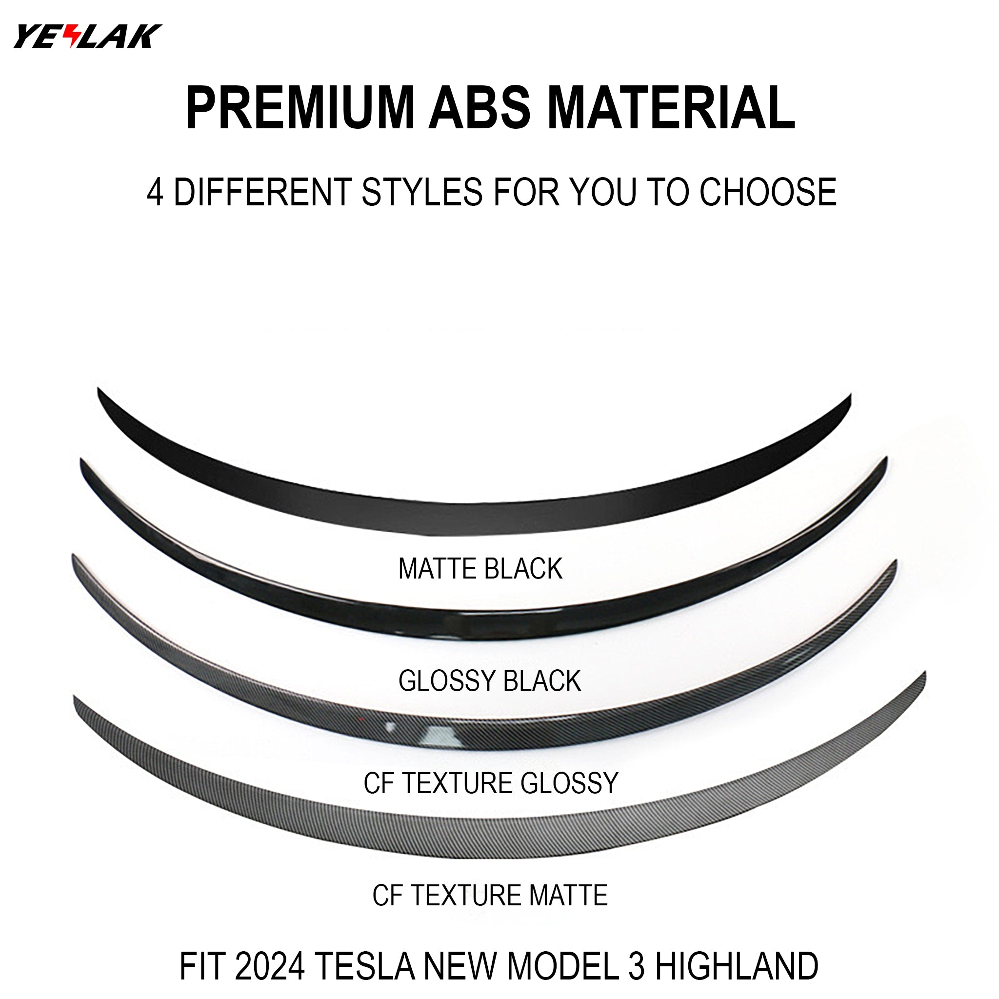 High-Performance Rear Spoiler for Tesla Model 3 Highland 2024+ - Carbon Fiber Trunk Lip Wing - Enhance Aerodynamics & Sporty Look - Perfect for Street Racing & Car Shows