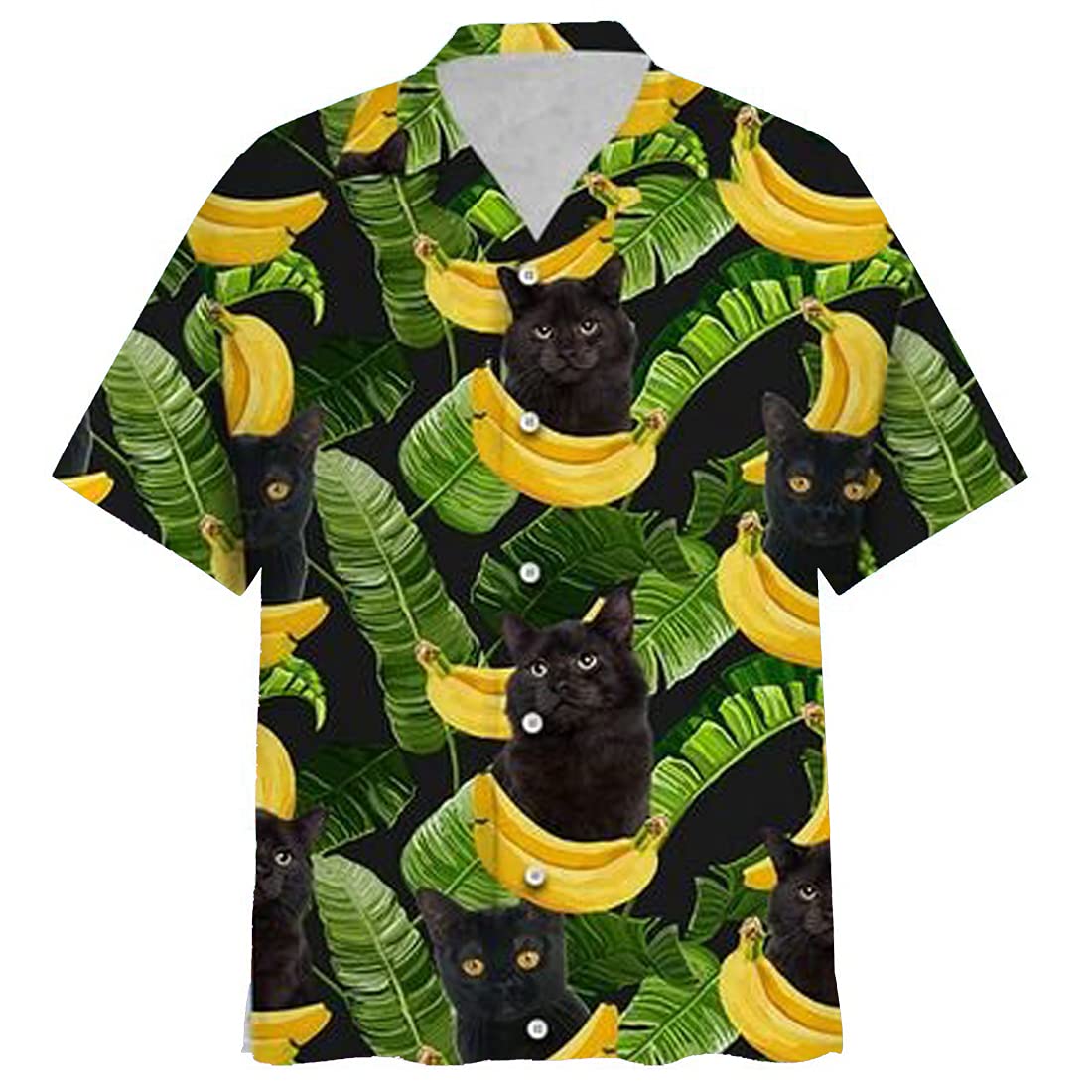 Hawaiian Shirts for Men & Women - Cat Print Short Sleeve Button Down Shirts (Set of 3) | Tropical Vacation Wear, Beach Party, Summer Casual Outfit