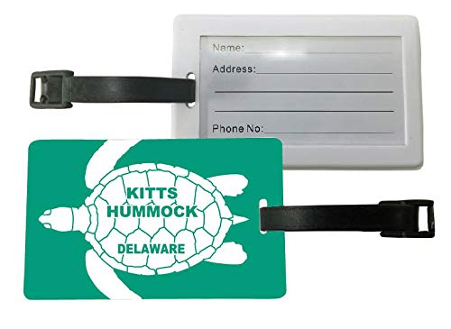 Kitts Hummock Delaware Turtle Design Souvenir Travel Luggage Tags (2-Pack) - Perfect for Vacation, Cruise & Beach Trips