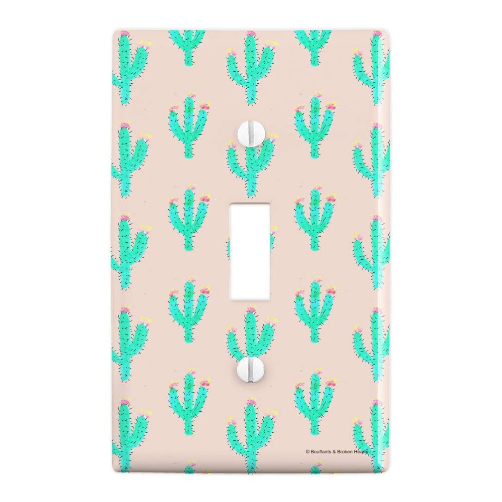 Cuddly Cactus Southwestern Saguaro Pattern Plastic Wall Decor Light Switch Cover - Southwestern Home Decor for Living Room, Bedroom & Office