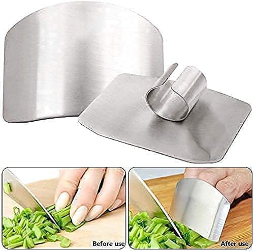 Stainless Steel Finger Guard for Cutting Vegetables - Safe Knife Protector for Kitchen, Pack of 2 | Perfect for Slicing, Chopping & Food Prep