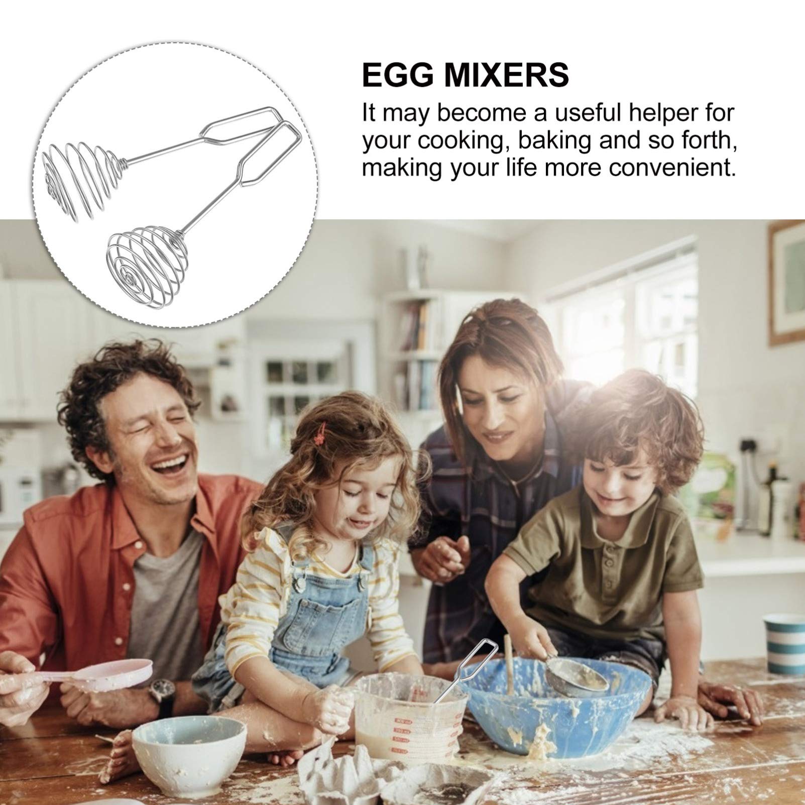 Hemoton 2-Pack Stainless Steel Egg Whisks - Square-Shank Kitchen Stirring Tools for Baking, Cooking & Mixing Eggs, Flour, Cream - Perfect for Home Bakers & Professional Chefs
