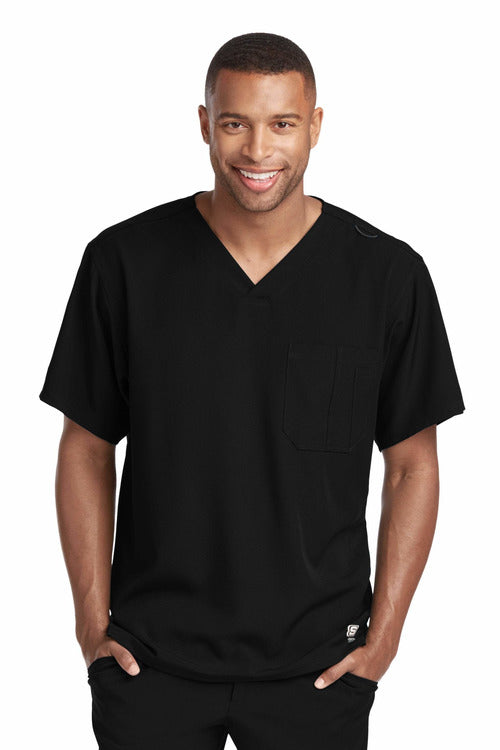 Men's Structure Scrub Top - Comfortable Medical Uniform Top for Doctors & Nurses - Perfect for Hospital Shifts, Clinical Work & Healthcare Professionals
