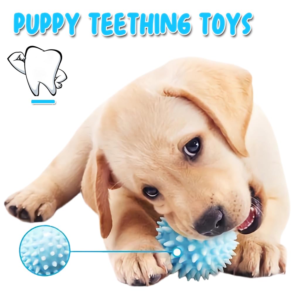 Speedy Panther 6Pcs Dog Chew Toys for Small & Medium Dogs - Puppy Teething Toys for 8+ Weeks, Durable Plush Dog Toy Set | Perfect for Indoor Play, Training Rewards & Anxiety Relief