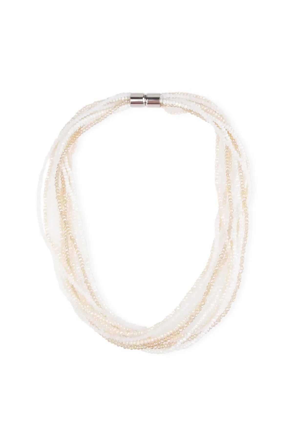 Multi Strand Ombre Crystal Necklace - Elegant Layered Beaded Jewelry for Women | Perfect for Weddings, Parties & Special Occasions
