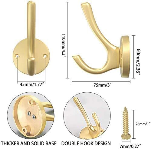 ZUONAI 8 Pack Decorative Gold Wall Hooks - Heavy Duty Metal Coat Hooks, Hat Hooks & Towel Hooks for Bathroom, Bedroom & Entryway - Perfect for Hanging Coats, Hats, Keys & Towels