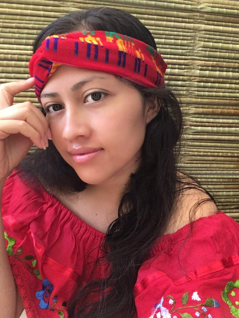 Authentic Red Mexican Handband - Cambaya Headband, Diadema, Rebozo, Diadem & Valerina - Perfect for Festivals, Weddings & Cultural Events