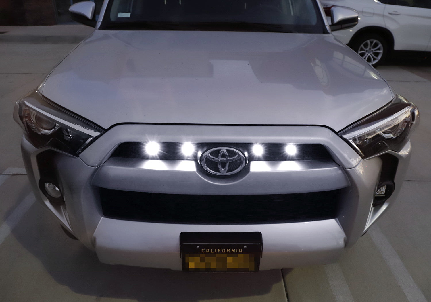 4pc Raptor Style 3W White LED Grille Lights for Toyota FJ Cruiser 4Runner Tacoma - Off-Road Truck Lighting Accessories for Night Driving & Adventure