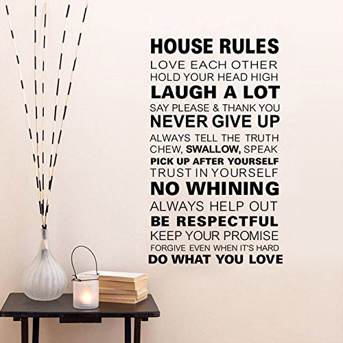 U-Shark® DIY Removable House Rules Vinyl Wall Decals - 22.8