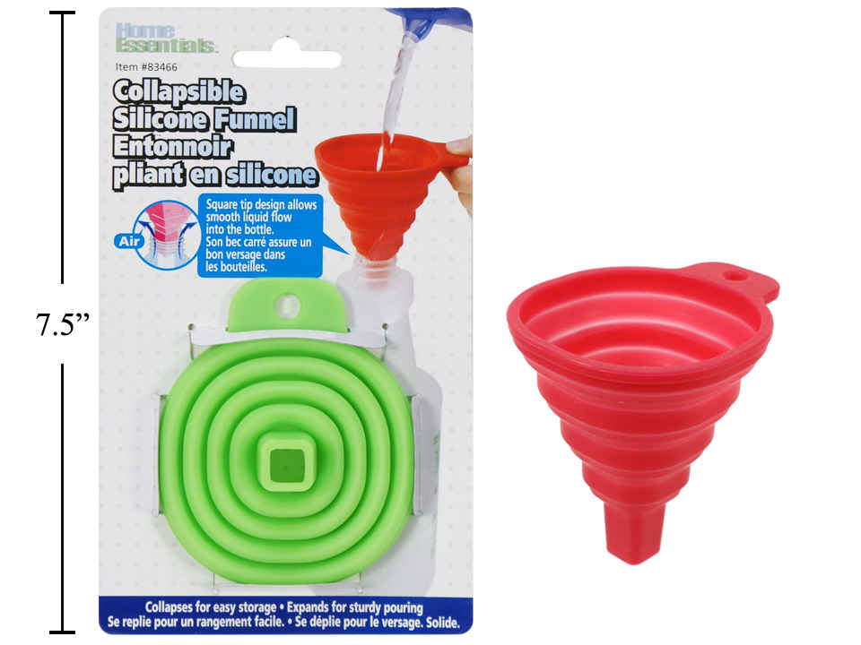 Collapsible Silicone Funnel for Kitchen - Space Saving Food Grade Funnel for Liquids, Oils, and Powders - Perfect for Cooking, Baking, and DIY Projects
