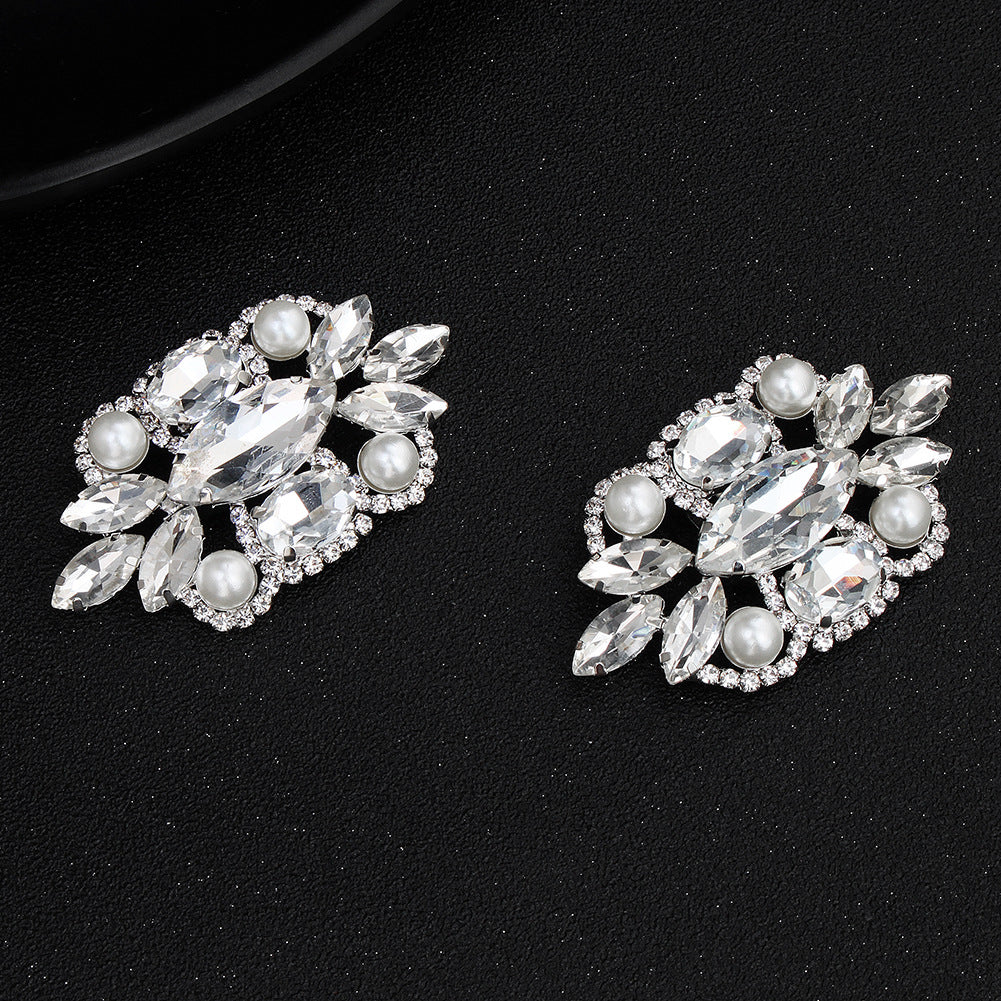 1 Pair Elegant Rhinestone Pearl Shoe Clips - Wedding Shoes Accessories for Brides, Prom, Party & Special Occasions