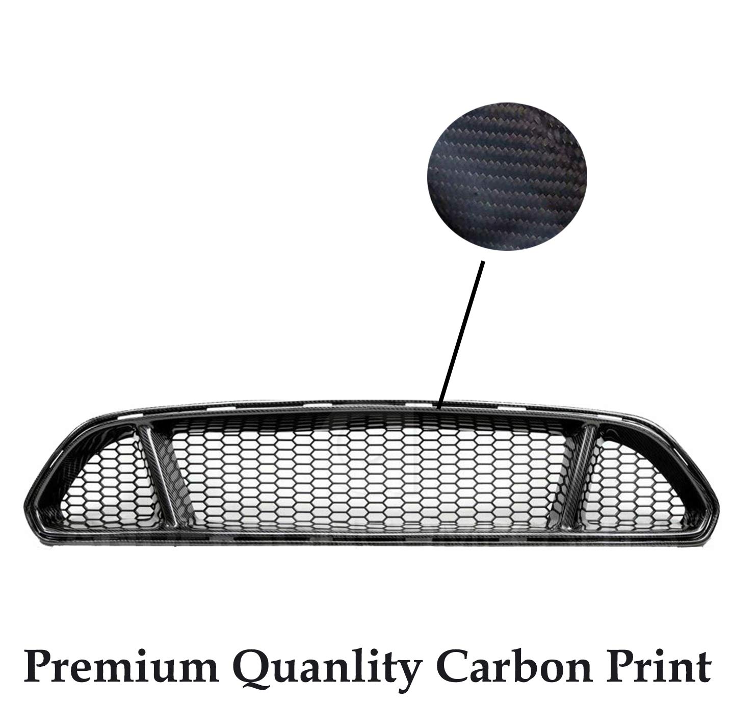 High Performance Carbon Fiber ABS PP Mesh Grille for 2015-2017 Ford Mustang (Front Upper & Lower) - Durable Car Exterior Upgrade for Enhanced Style & Airflow