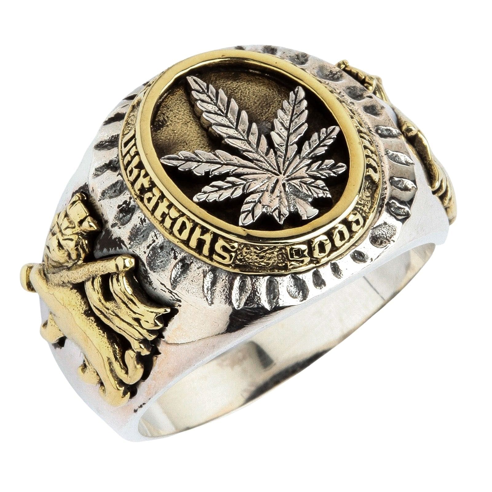 Sterling Silver Marijuana Leaf Ring for Women & Men - 925 Silver Cannabis Jewelry - Perfect for 420 Gifts, Stoner Accessories & Hippie Fashion