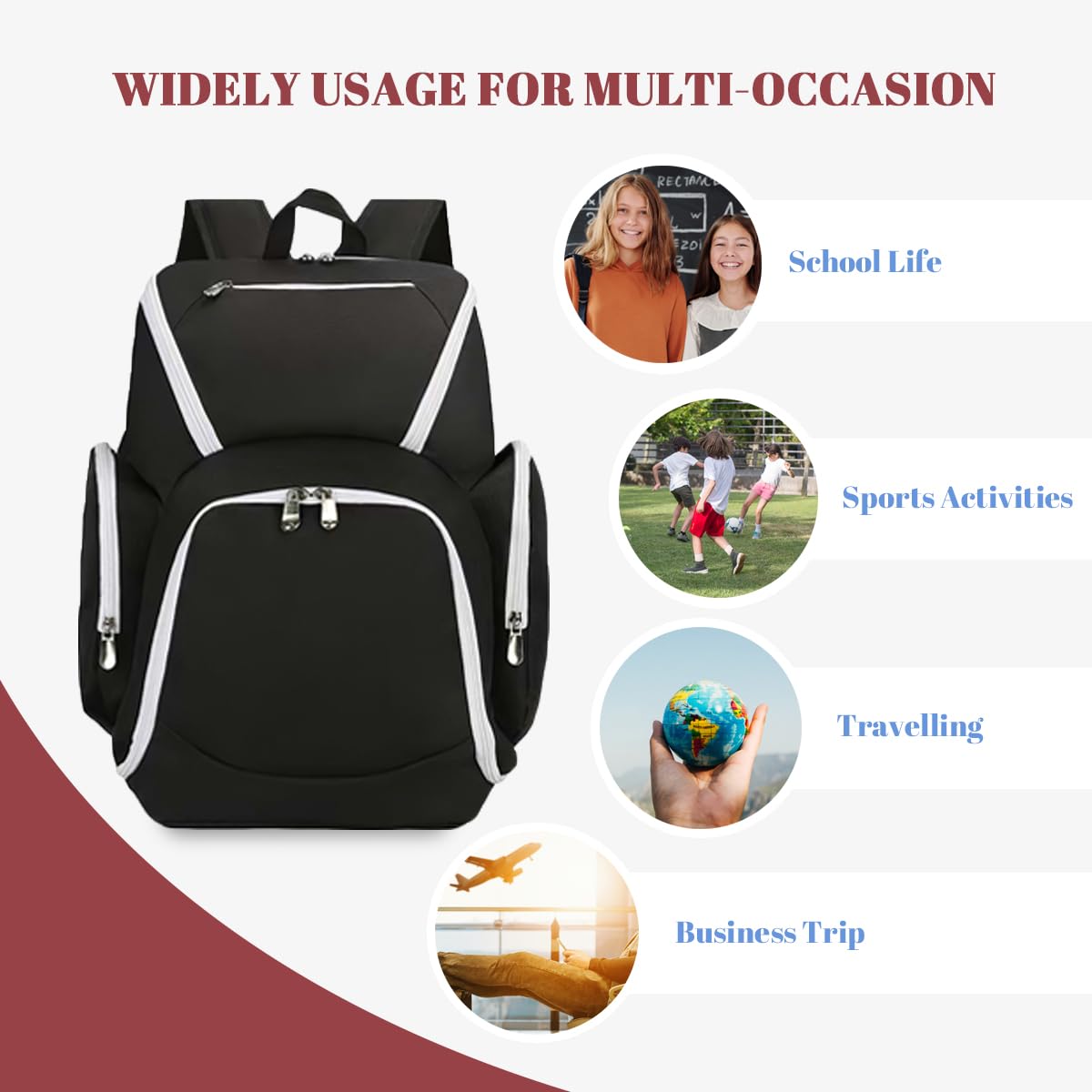 Custom Basketball Backpack for Boys - Personalized Sports Bag for Gym & Travel
