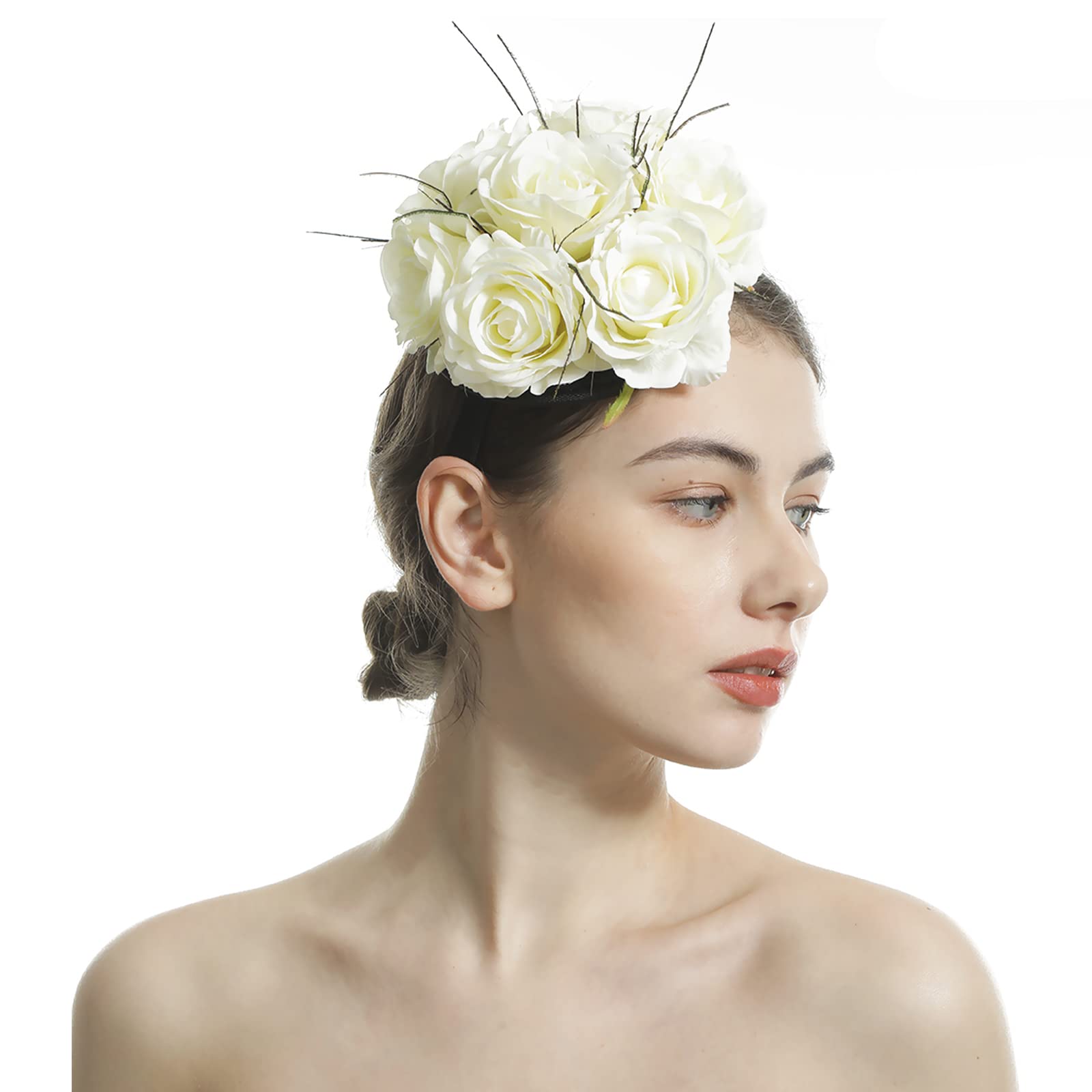 Elegant Floral Fascinator Hats for Women | Tea Party & Kentucky Derby Headpieces with Hair Clips | Perfect for Weddings, Races & Special Occasions