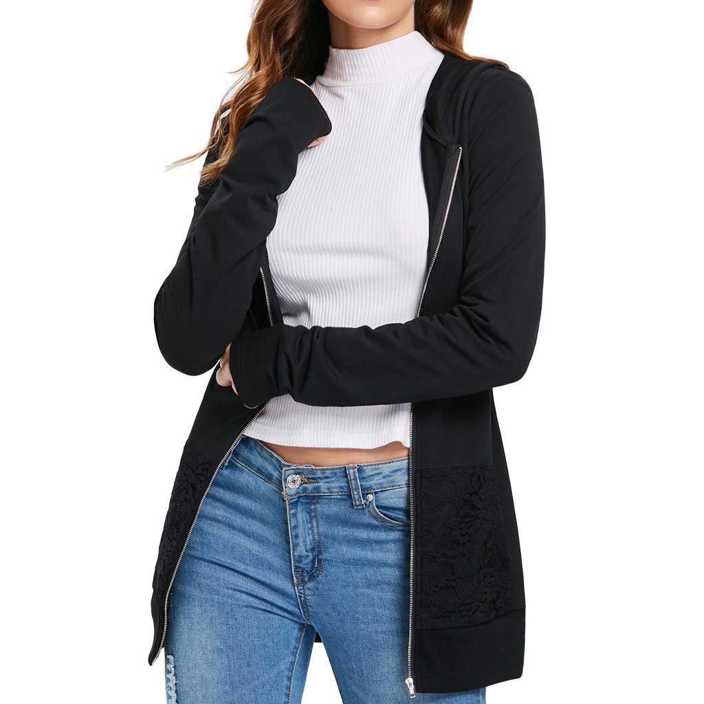 Palarn Women's Bandage Long Sleeve Casual Blouse - Lace Up Back Zip Up Hoodie Sweatshirt for Women | Stylish Streetwear & Layering Outfit