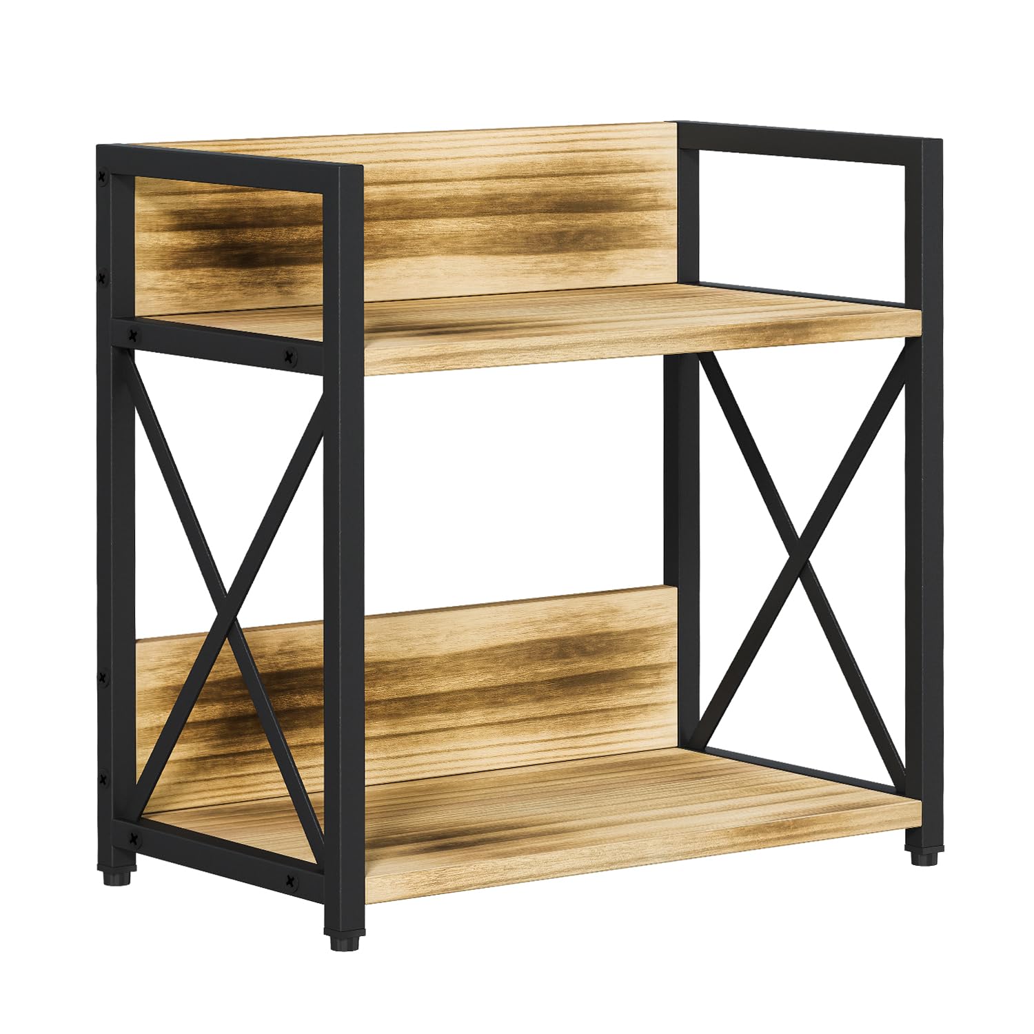 YINMIT 2-Tier Countertop Shelf Organizer - Spice Rack & Coffee Bar Accessories for Mugs, Cups, Cream, Syrup | Space-Saving Kitchen Storage Solution | Perfect for Coffee Stations, Pantry Organization & Small Kitchen Countertops (Flame-Colored, Medium)