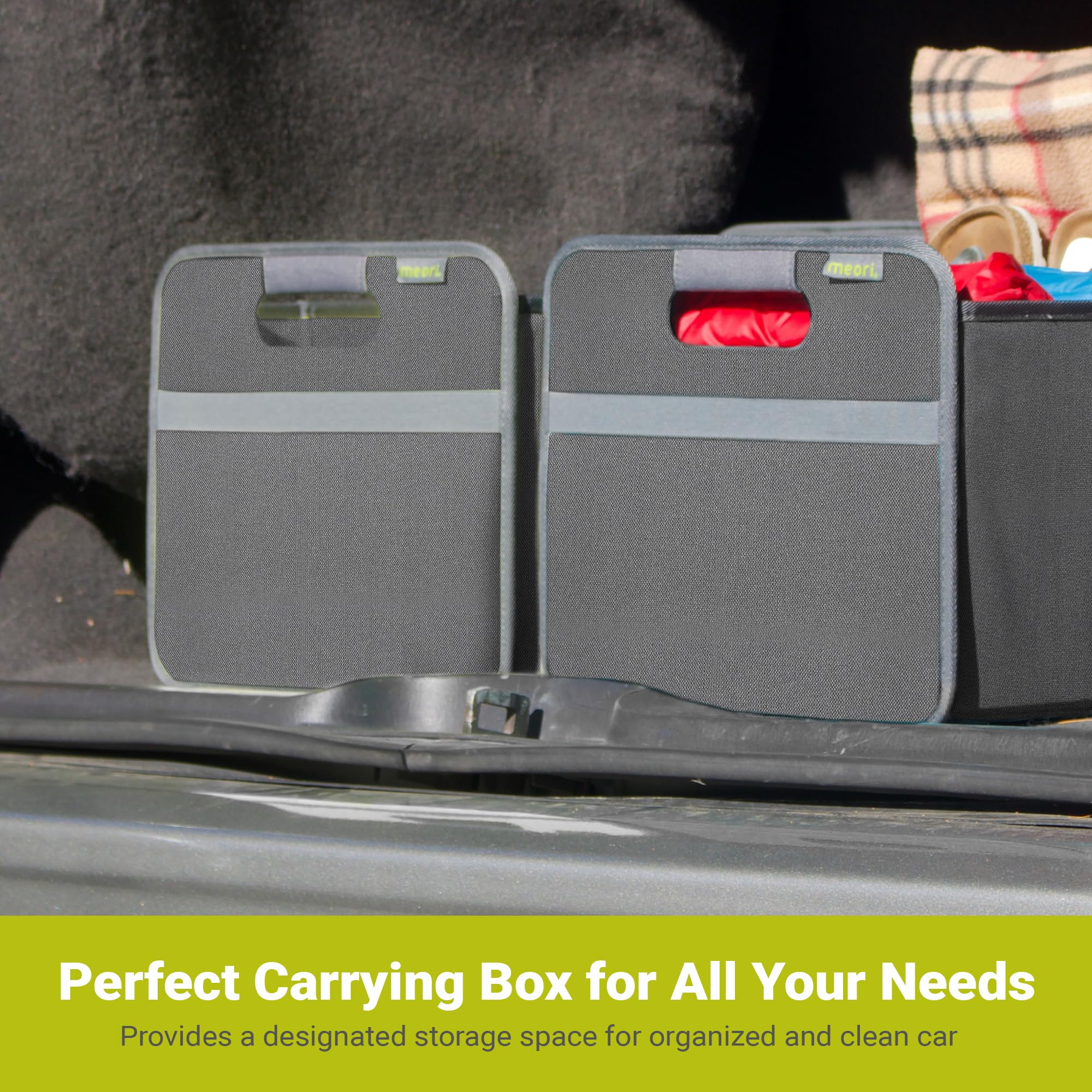 Meori Collapsible SUV Trunk Organizer - 2 Compartments for Groceries & Storage