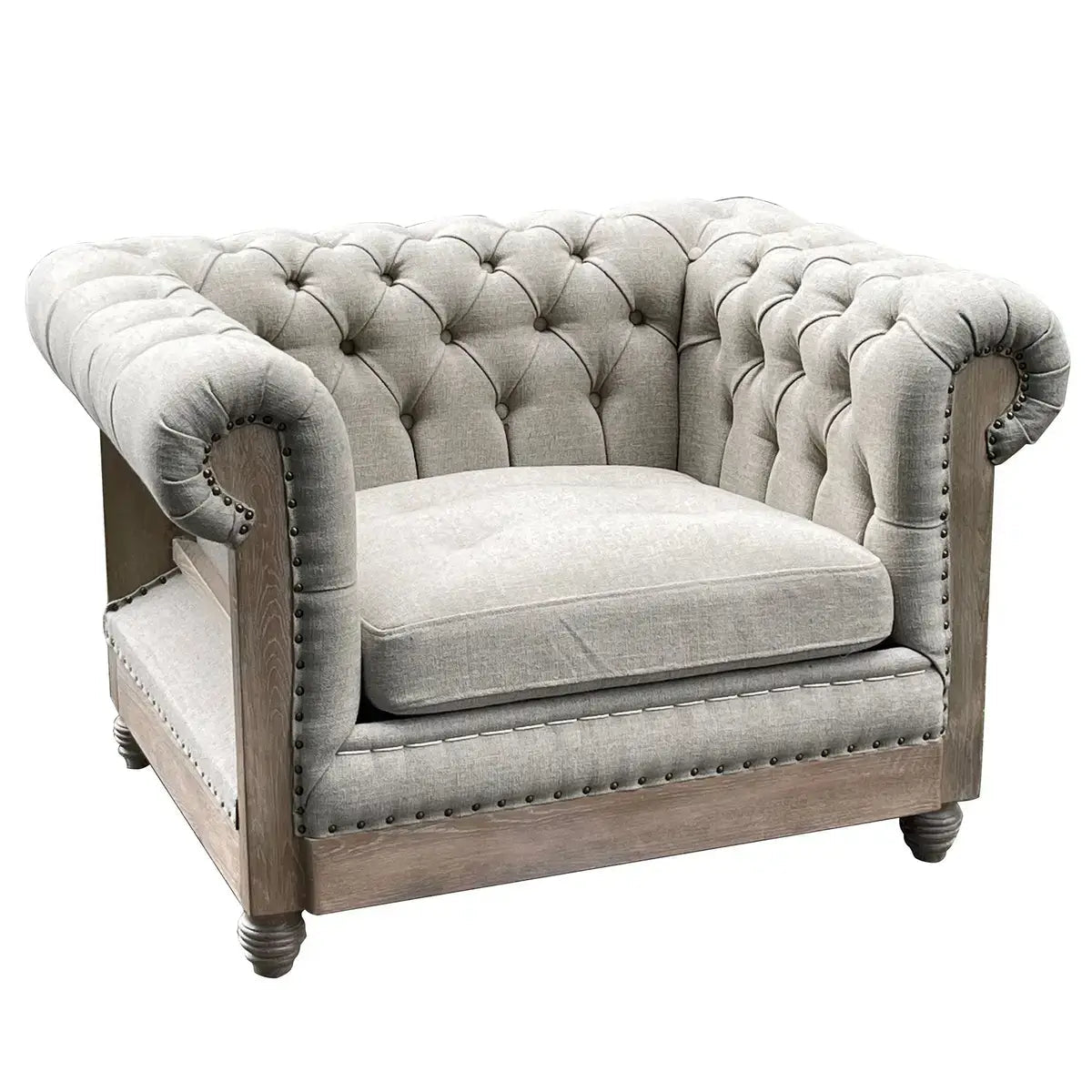 Concorde Chesterfield Chair - Classic Leather Upholstered Sofa for Living Room, Office & Library | Elegant Home Decor & Comfortable Seating