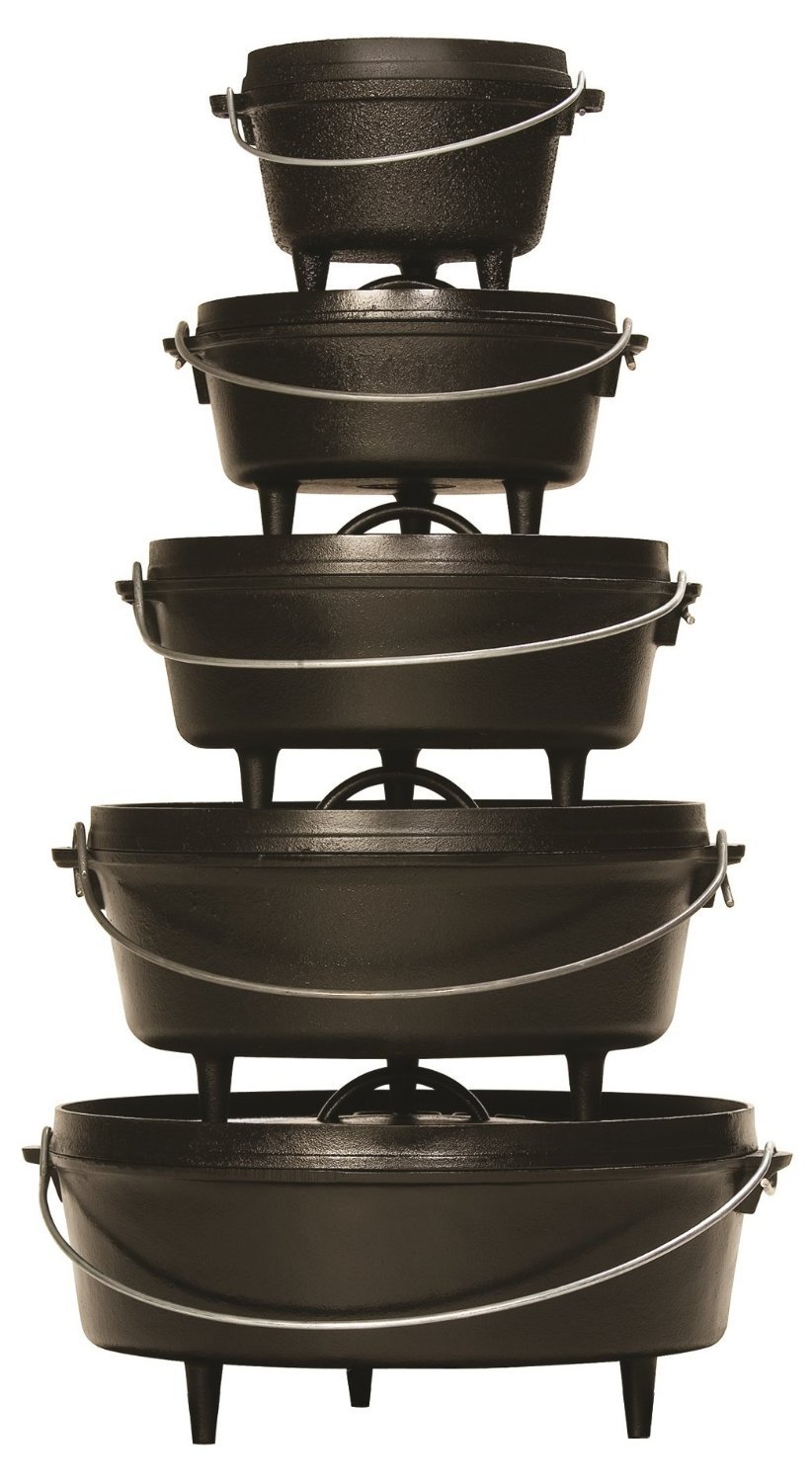 Lodge 8 Quart Pre-Seasoned Cast Iron Dutch Oven with Lid - Heavy Duty Camping Cookware for Oven, Stove, Grill & Campfire - Perfect for Stews, Bread Baking & Outdoor Cooking - Black