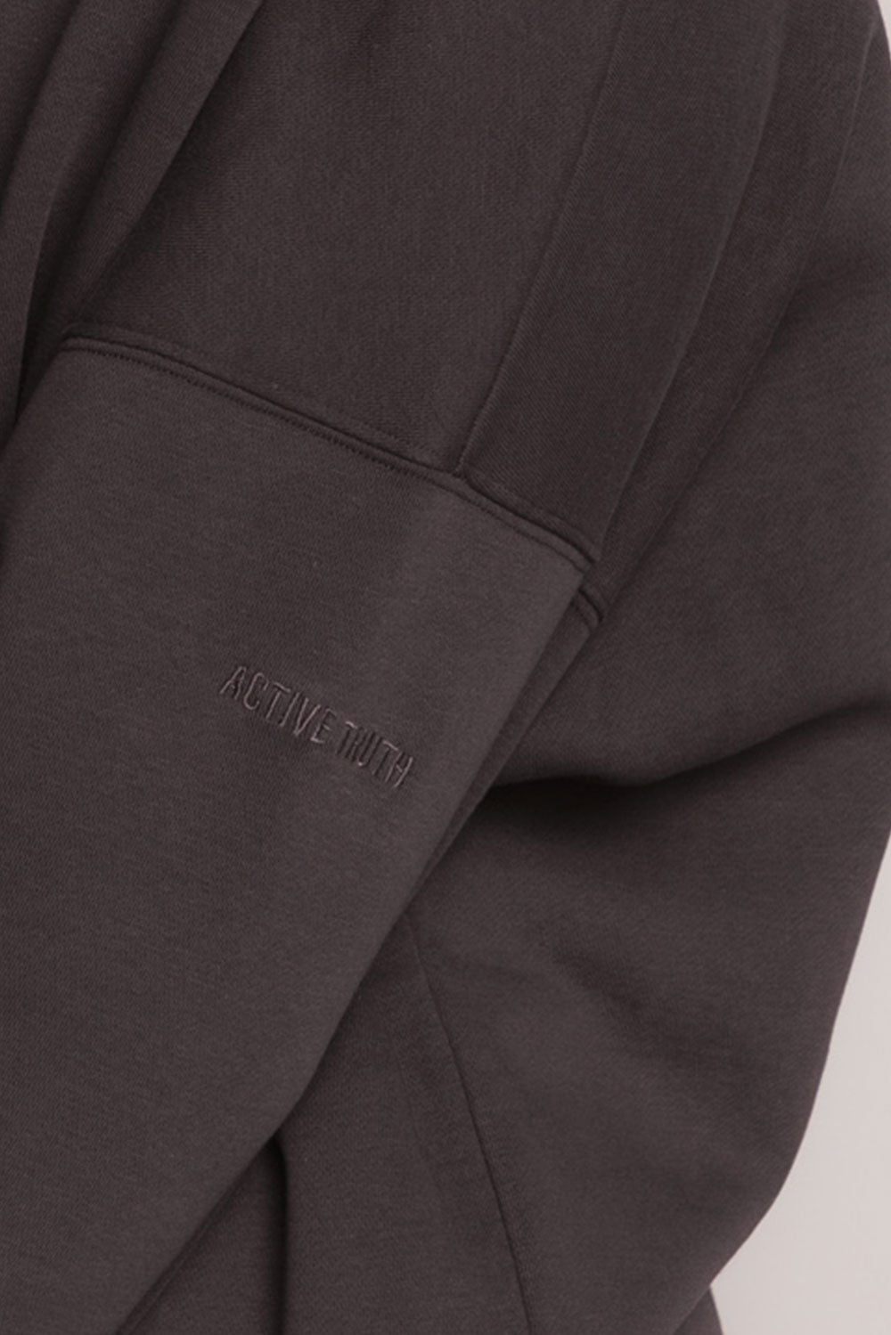 Off Duty Sweatshirt for Women & Men - Soft Cotton Pullover Hoodie in Charcoal Black | Casual Loungewear, Streetwear Fashion, and Cozy Home Wear