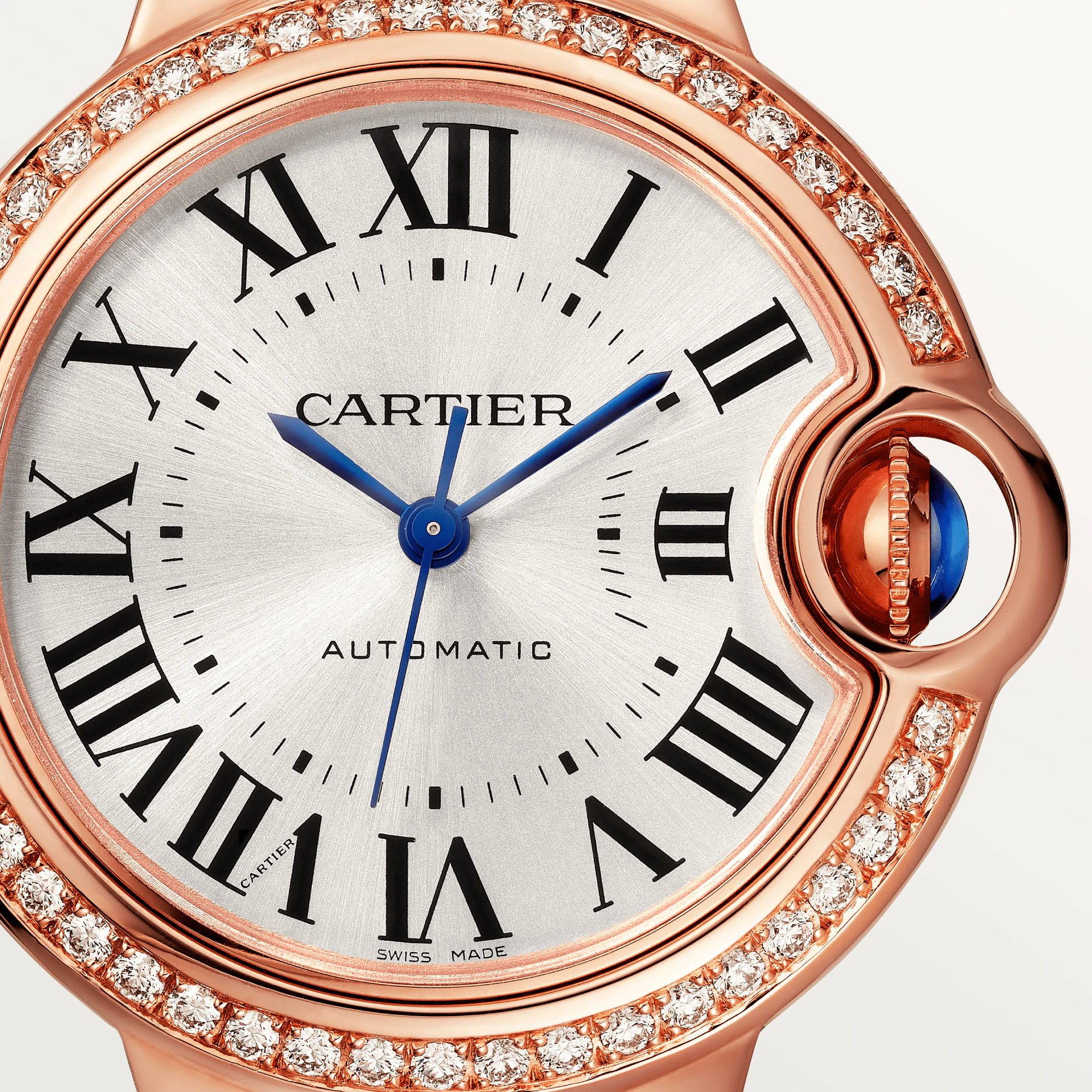 Cartier Ballon Bleu 33mm 18K Rose Gold Diamond Ladies Watch - Luxury Women's Wristwatch for Formal Events & Special Occasions