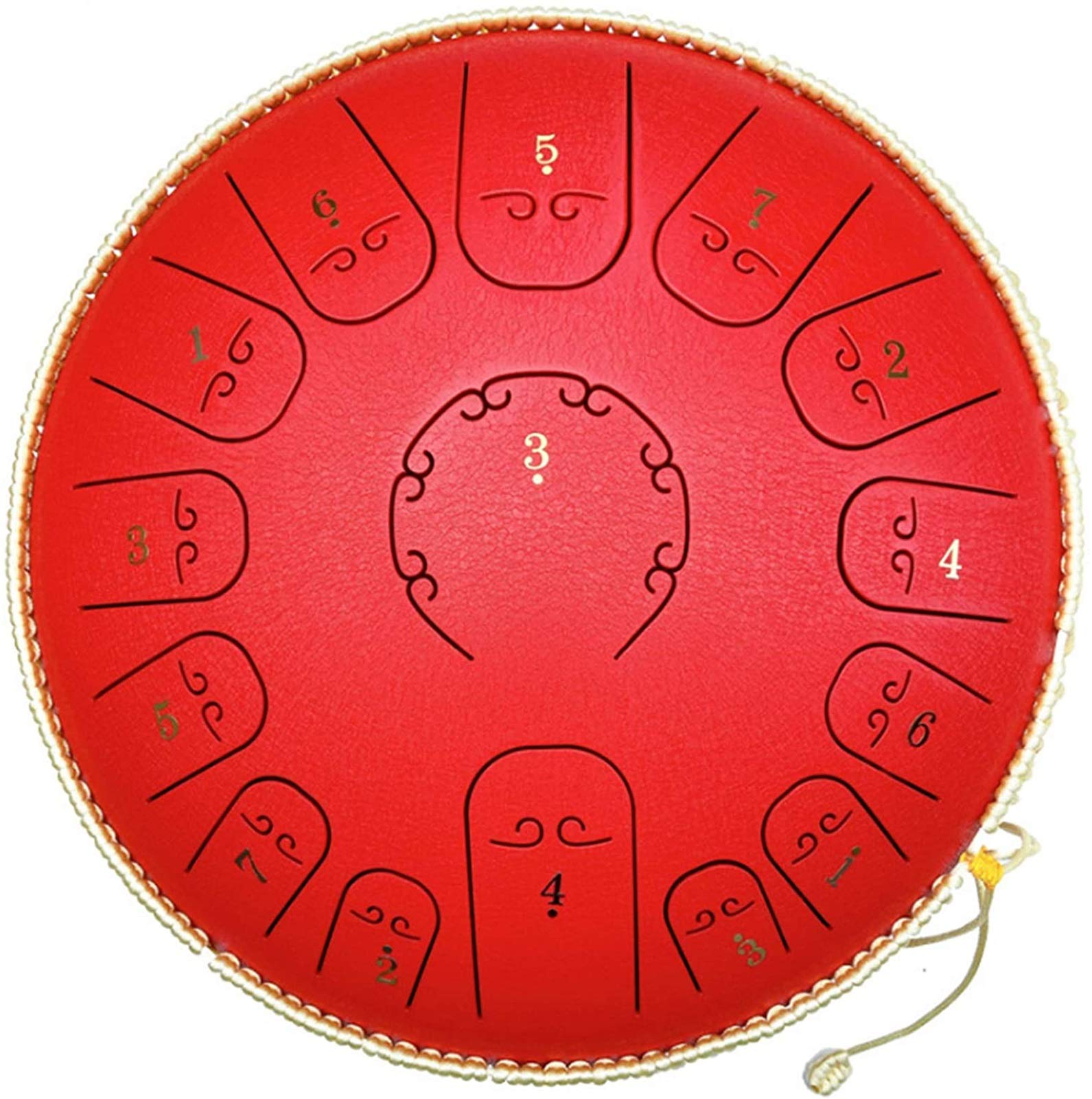 PIAOLIGN 15-Notes 14-Inch Steel Tongue Drum - Carbon Steel Handpan Percussion Instrument with Mallets & Carry Bag - Perfect for Meditation, Yoga, Zen Practice & Music Therapy - Made in USA