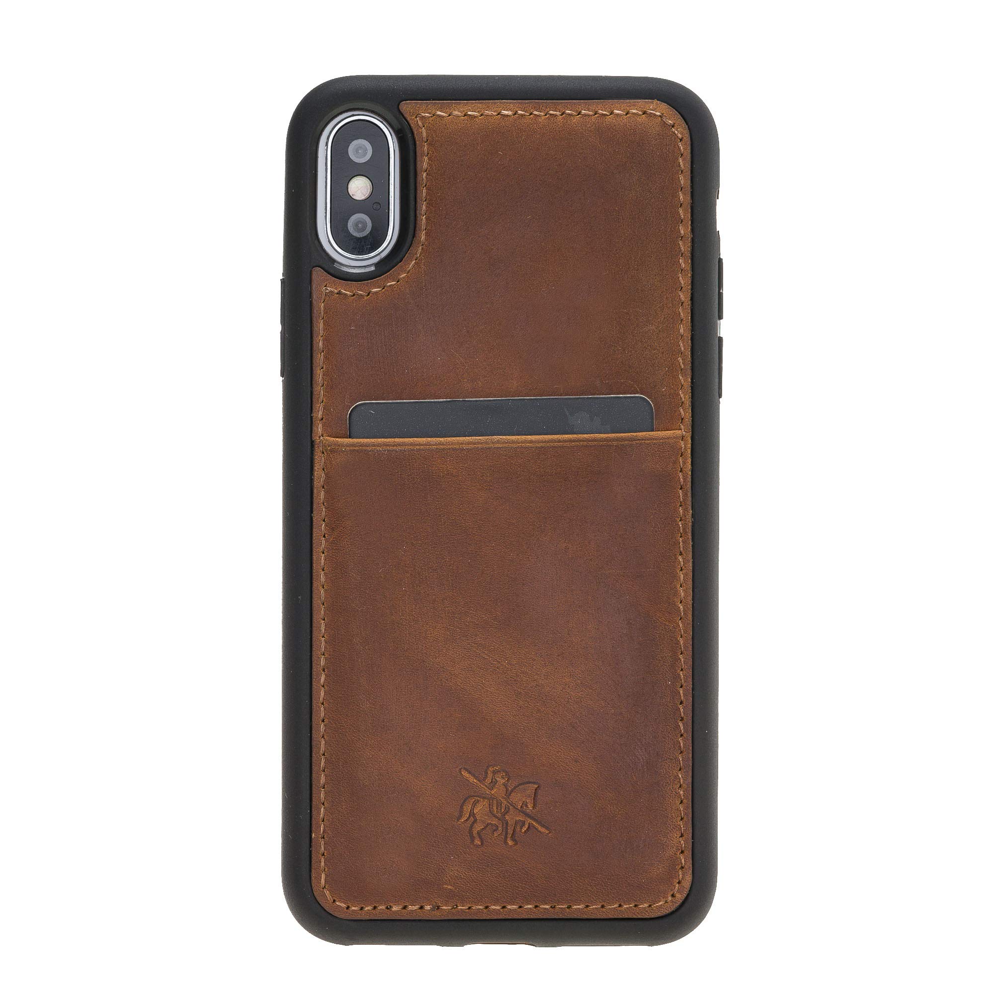 Venito Capri Leather Wallet Case for iPhone X/XS (5.8 Inch) - RFID Blocking Protection & Padded Back Cover - Premium Antique Brown - Perfect for Everyday Use & Travel Protection