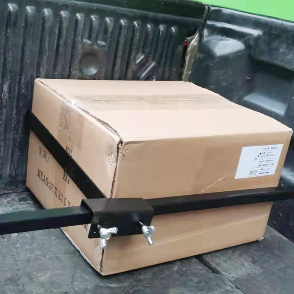 Heavy Duty Cargo Bar Truck Bed Divider - 2 Pack Black Bed Stabilizer for Pickup Trucks | Secure & Organize Gear During Transport | Perfect for Camping, Moving & Work Equipment