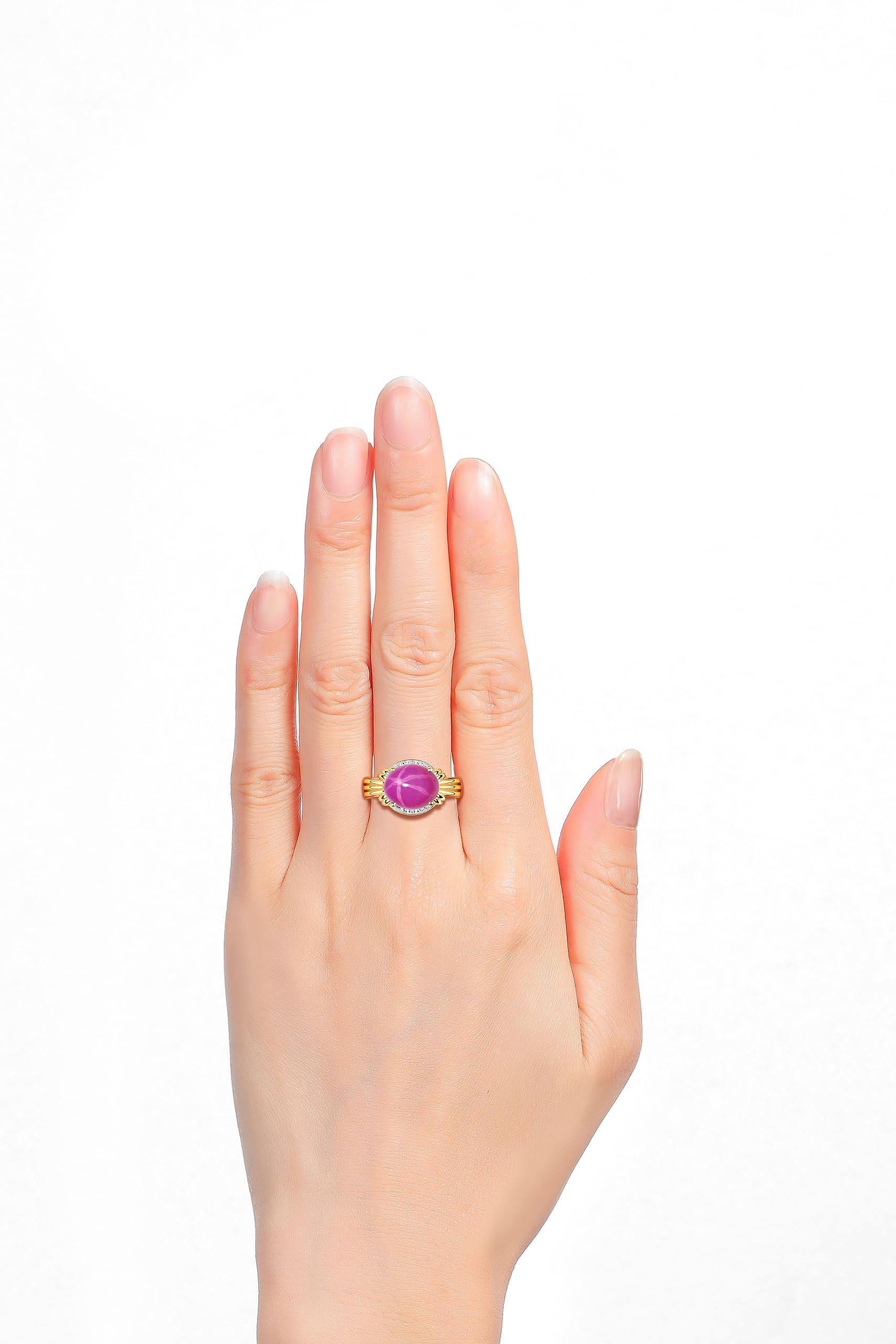 Rylos 12X10MM Gemstone & Diamond Ring for Women - Elegant Yellow Gold Plated Silver Statement Ring (Sizes 5-13) - Perfect for Middle or Pointer Finger - Ideal for Weddings, Parties & Special Occasions