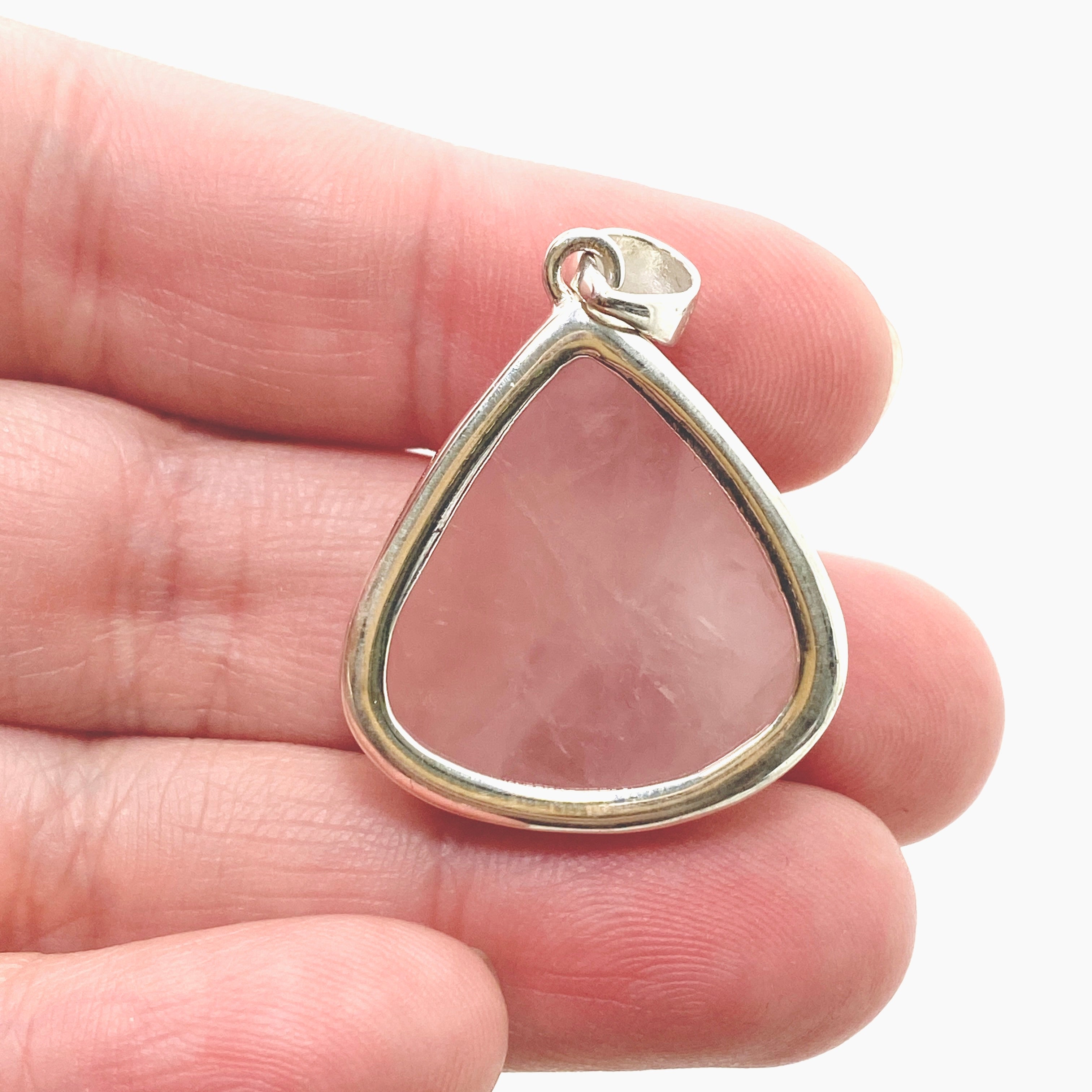 Rose Quartz Teardrop Cabochon Pendant KPGJ4689 - Natural Gemstone Jewelry for Women, Healing Crystal Necklace for Meditation, Yoga & Spiritual Gifts