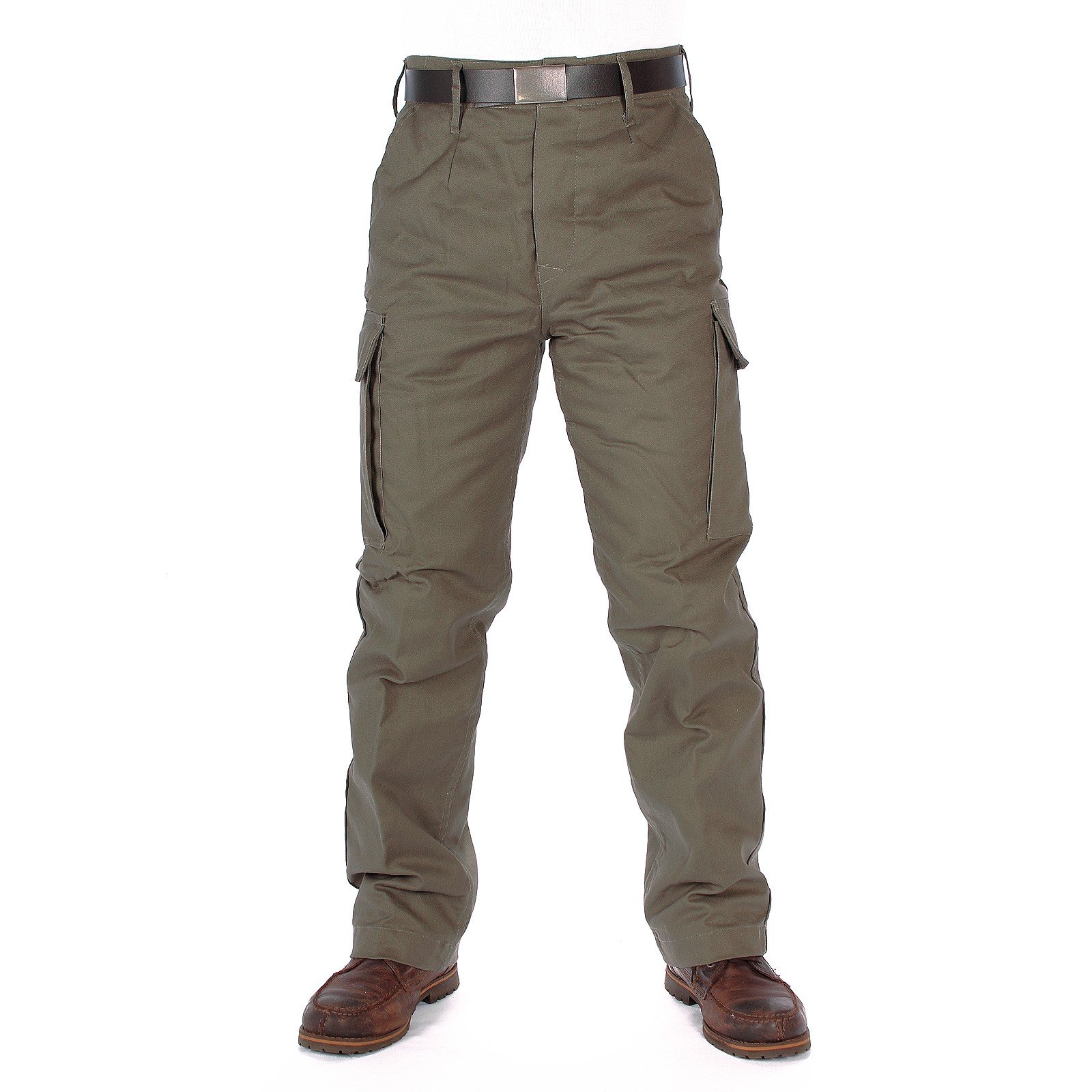 Olive Green Moleskin Thermal Trousers for Men & Women - Winter Warm Fleece-Lined Pants for Outdoor Hiking, Camping & Cold Weather