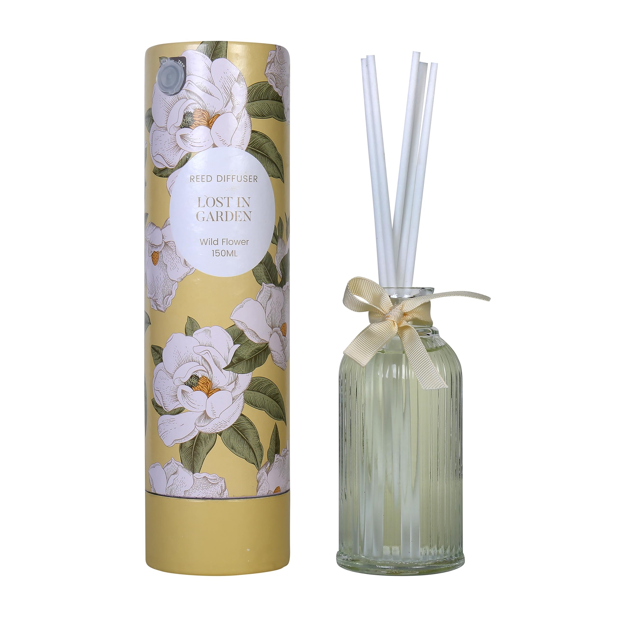 MINISO Lost in Garden Home Fragrance Flameless Essential Oil Diffuser with Reed Sticks - Aromatherapy Room Freshener for Home, Bedroom & Living Room - Wild Flower Scent - Perfect for Relaxation, Stress Relief & Creating a Cozy Atmosphere