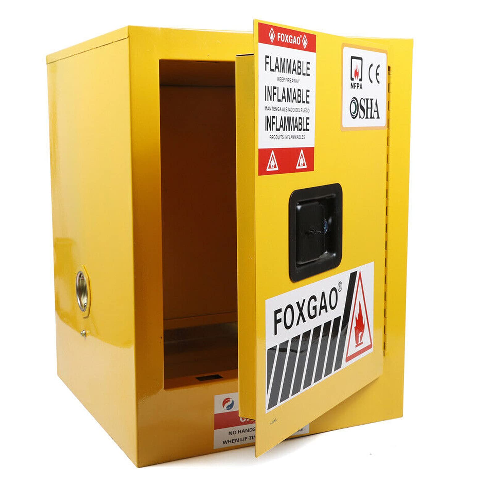 DYRABREST 4 Gallon Flammable Liquids Safety Cabinet - Fireproof Storage for Chemicals, Solvents & Hazardous Materials - OSHA Compliant for Commercial, Industrial & Home Use - Perfect for Workshops, Laboratories & Garages