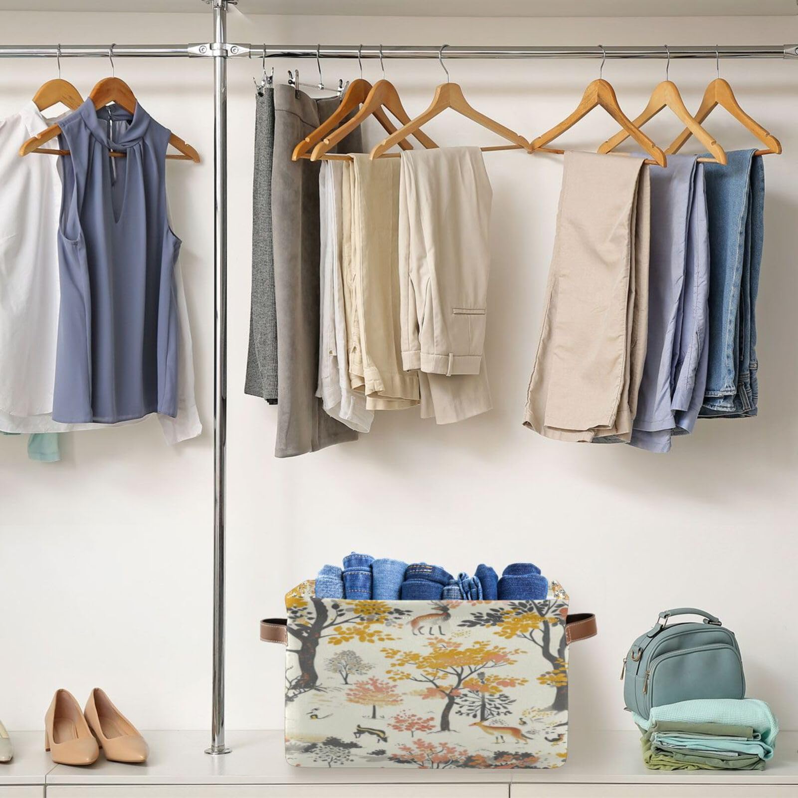 Large Fabric Storage Bins with Handles - Closet & Shelf Organizers for Clothes, Toys, Home