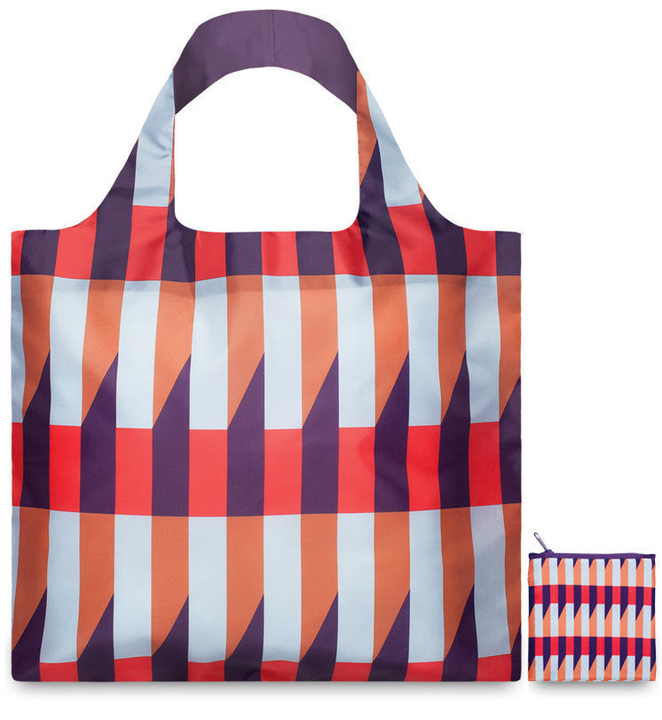 LOQI GEOMETRIC Collection Tote Bag - Stylish Reusable Shopping Bag for Women & Men - Perfect for Groceries, Beach, Travel & Work (Eco-Friendly Foldable Design)