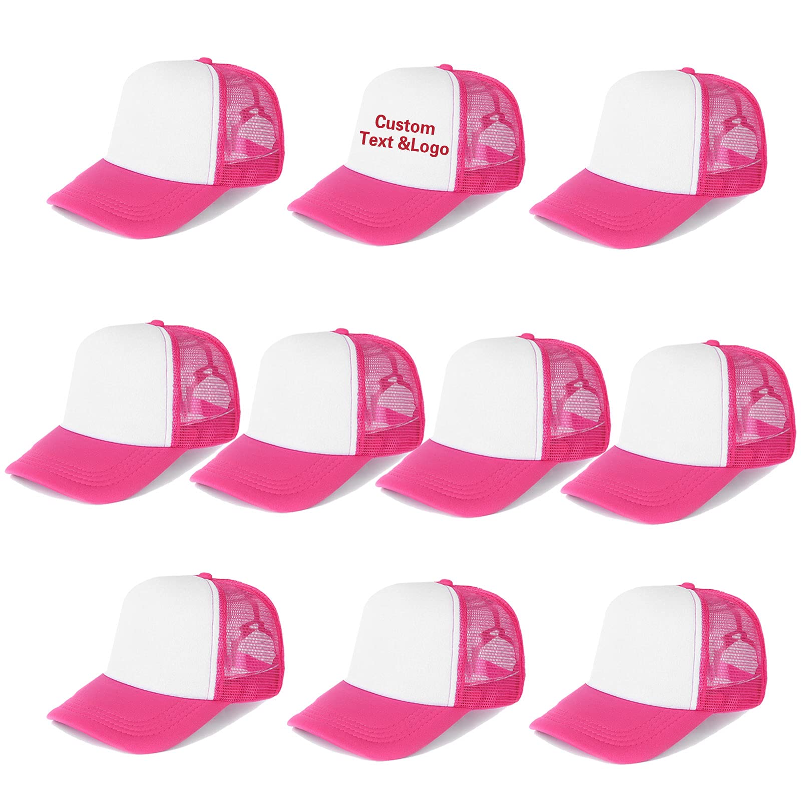 10 Pack Blank Trucker Hats for Sublimation - Adjustable Mesh Baseball Caps for Men & Women - Bulk Customizable Hats for Sports, Outdoor Activities & Promotional Events