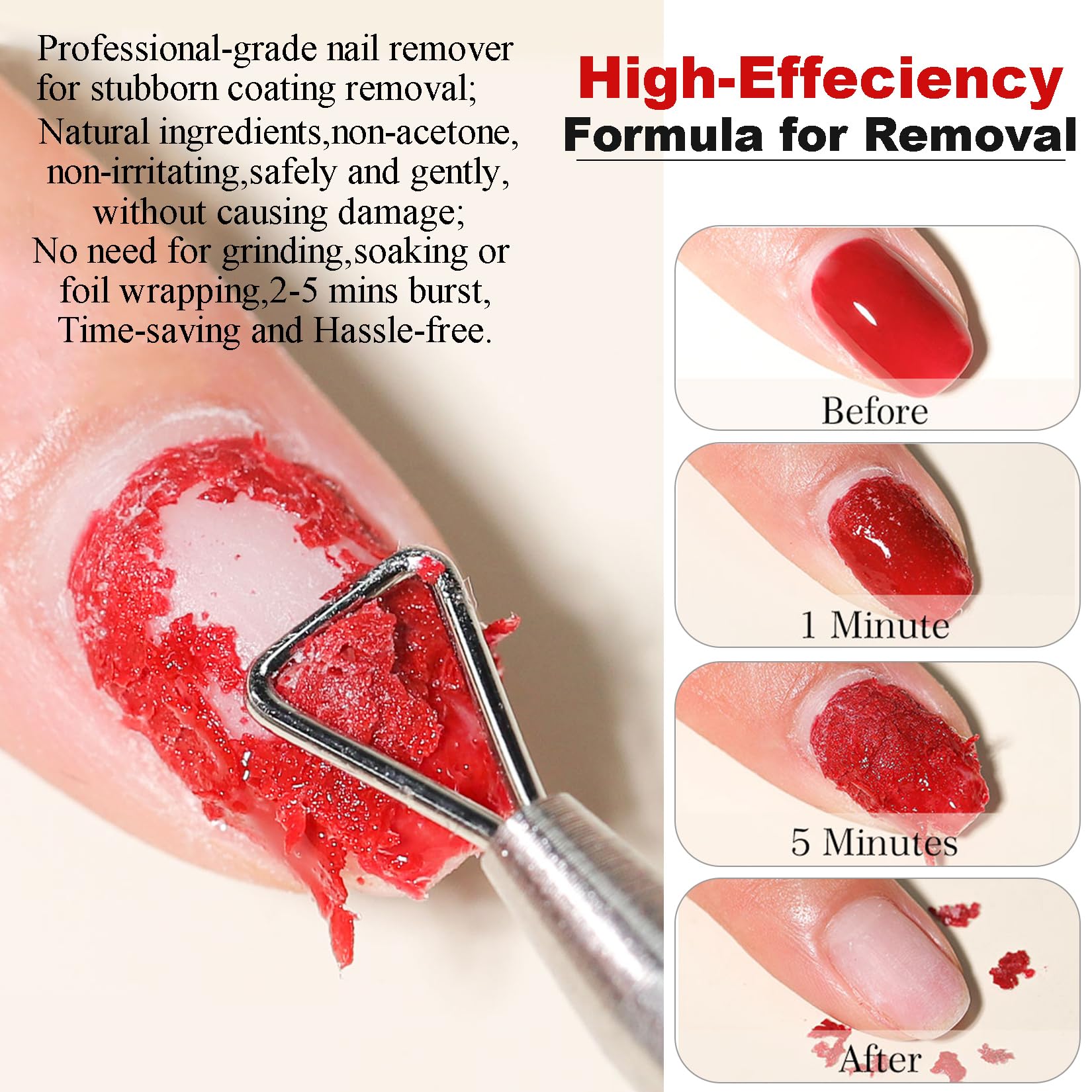 Professional Gel Nail Polish Remover Kit - 2 Manicure Tools & Nail File Included, No Soak or Wrap Needed for Quick At-Home Removal | Perfect for DIY Nail Care, Salon-Style Results & Gel Polish Maintenance