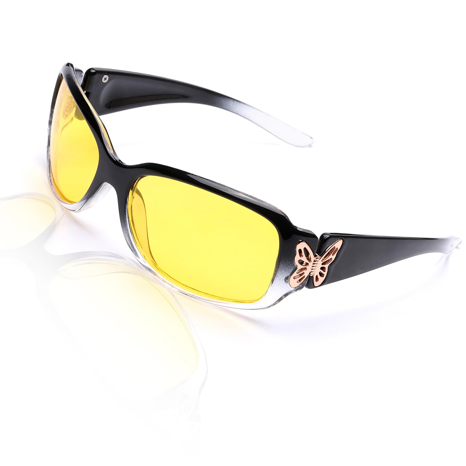 LVIOE Polarized Night Vision Glasses - Yellow Tinted for Women Driving at Night